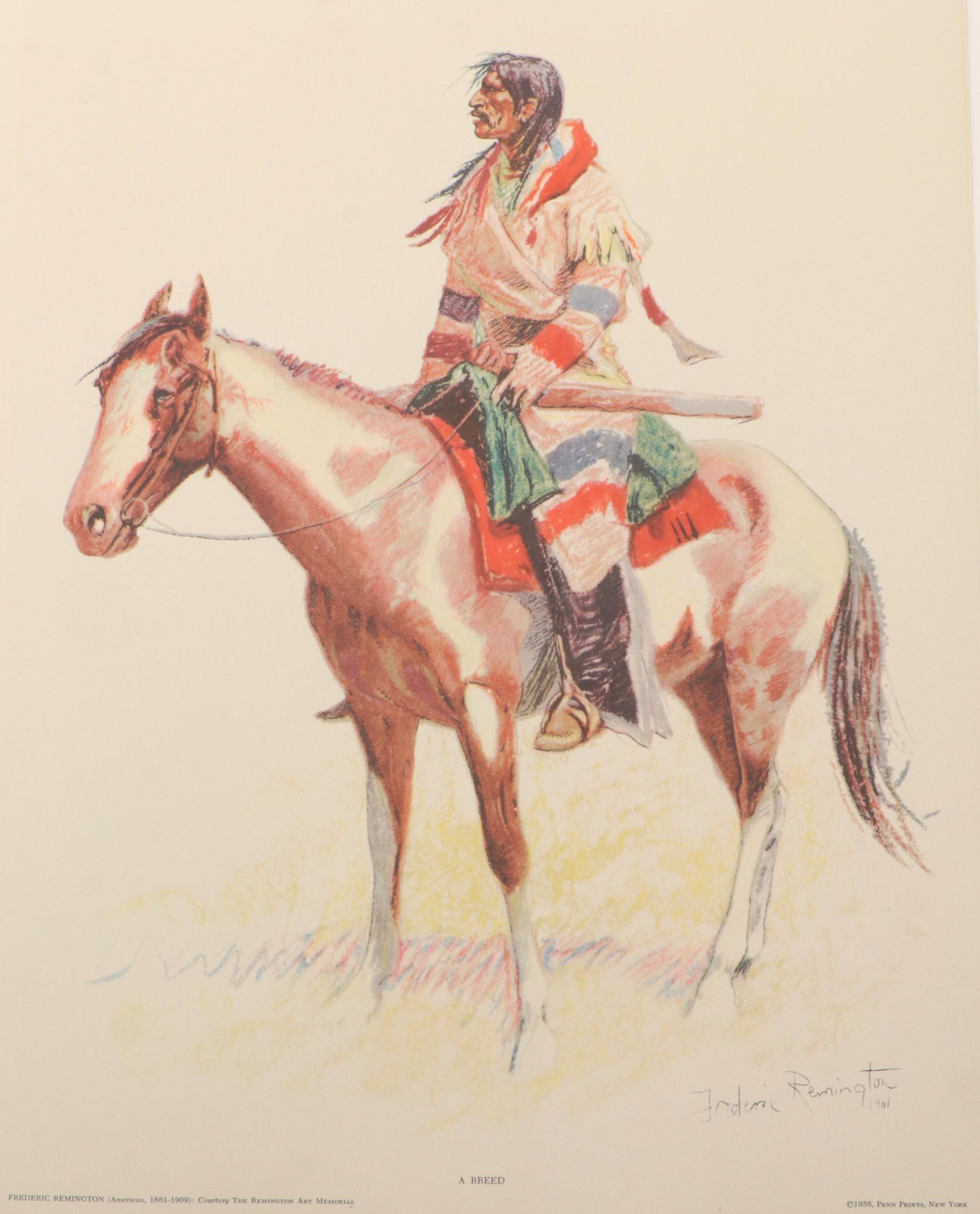 After F. Remington Offset Lithographs "Buckskins' Portraits of the Old West"