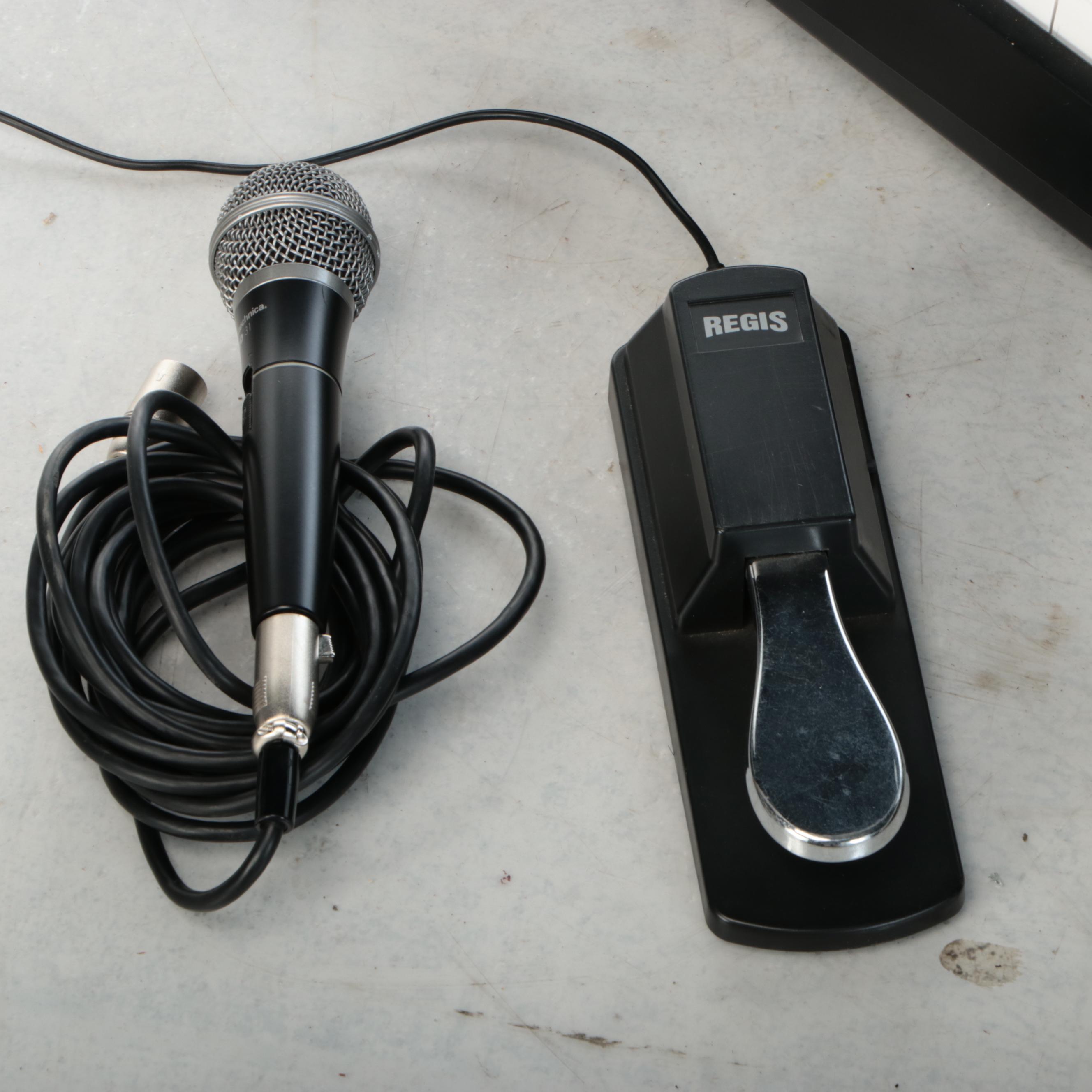 Casio CDP-220R Full-Size Digital Piano with Regis Sustain Foot Pedal, Microphone