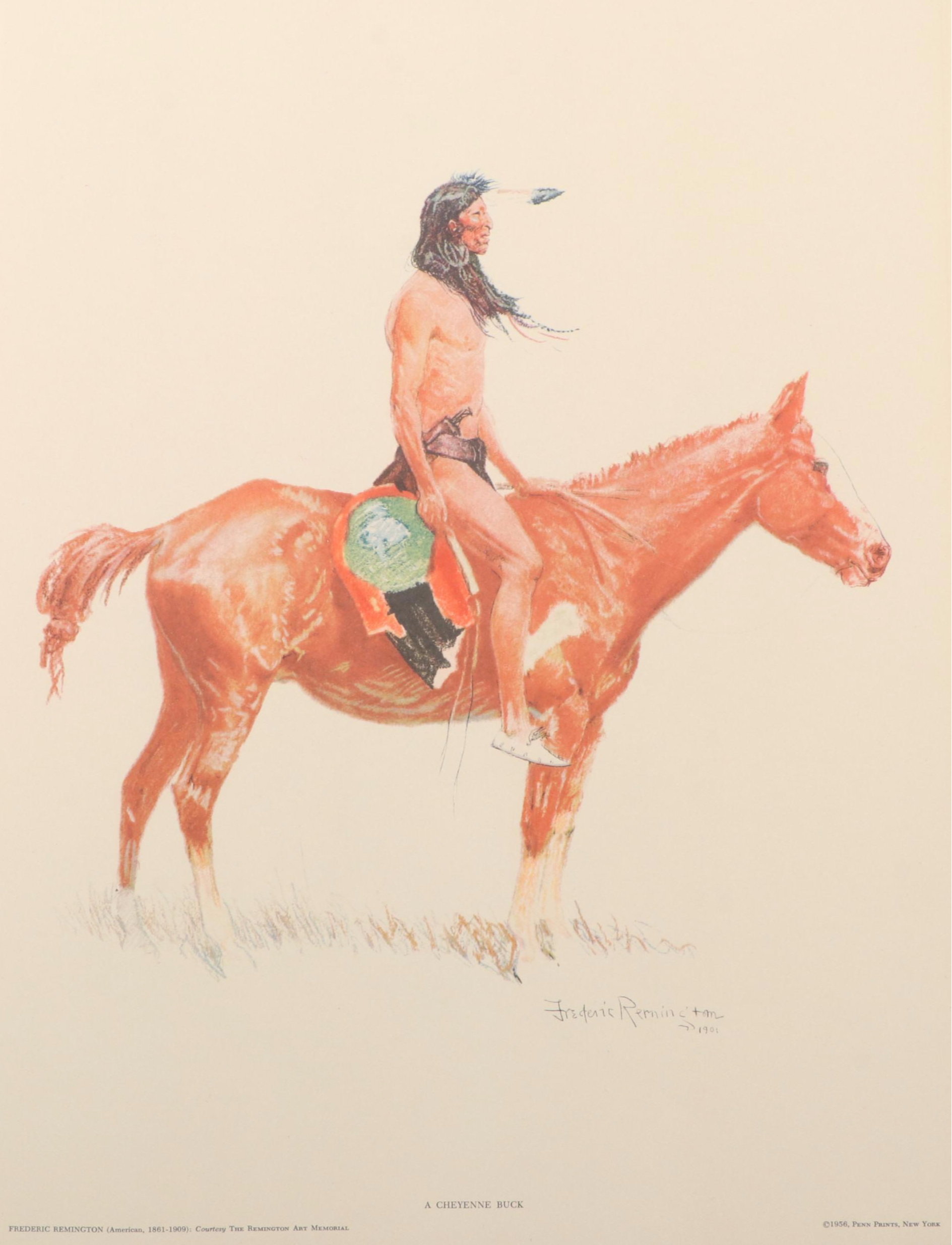 After F. Remington Offset Lithographs "Buckskins' Portraits of the Old West"