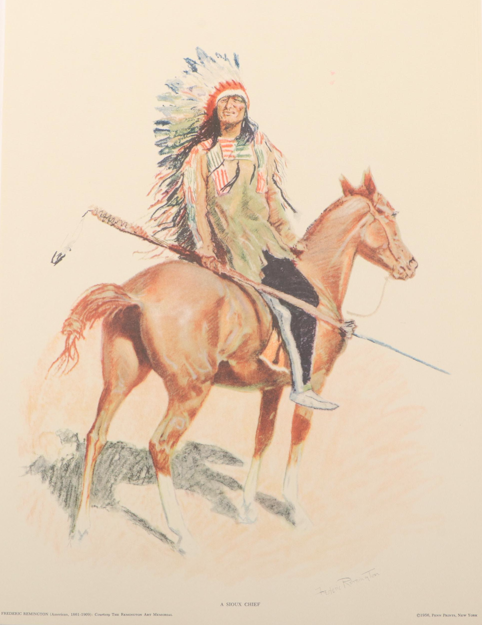 After F. Remington Offset Lithographs "Buckskins' Portraits of the Old West"