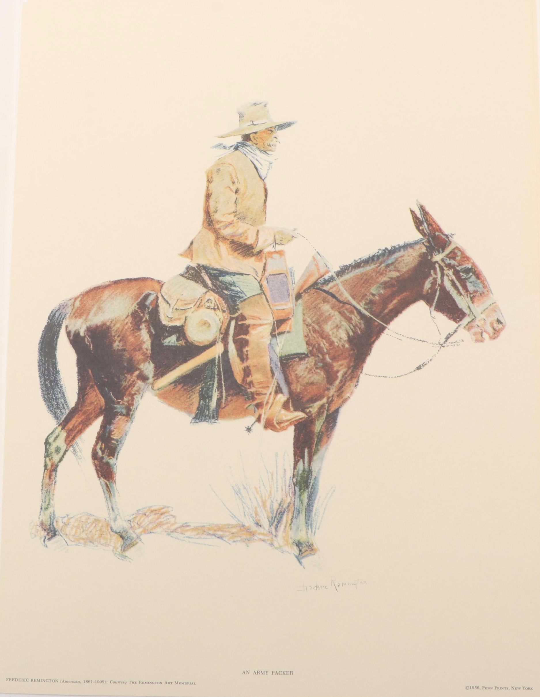 After F. Remington Offset Lithographs "Buckskins' Portraits of the Old West"