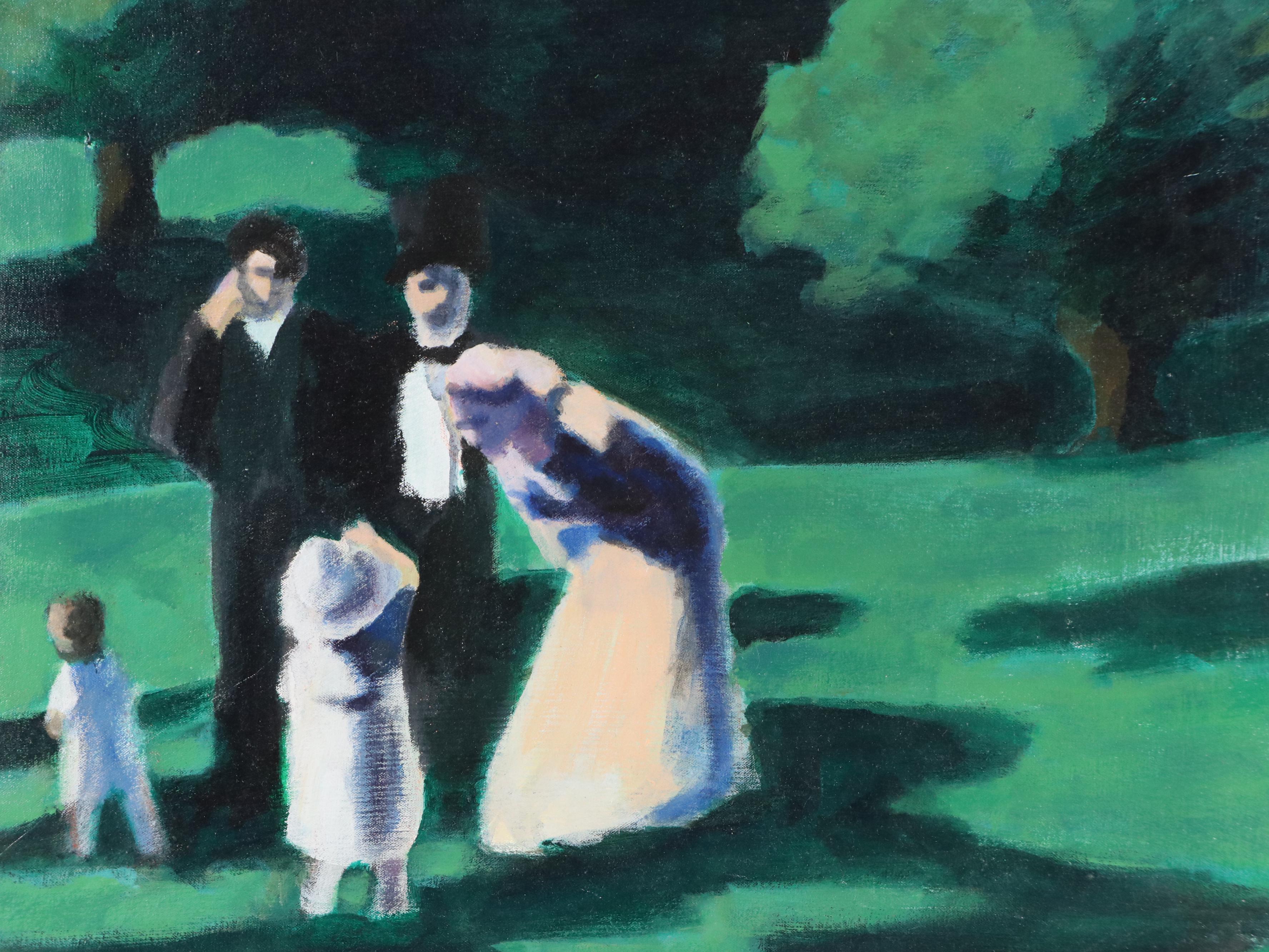 Impressionistic Oil Painting "Lady and Child," 1996