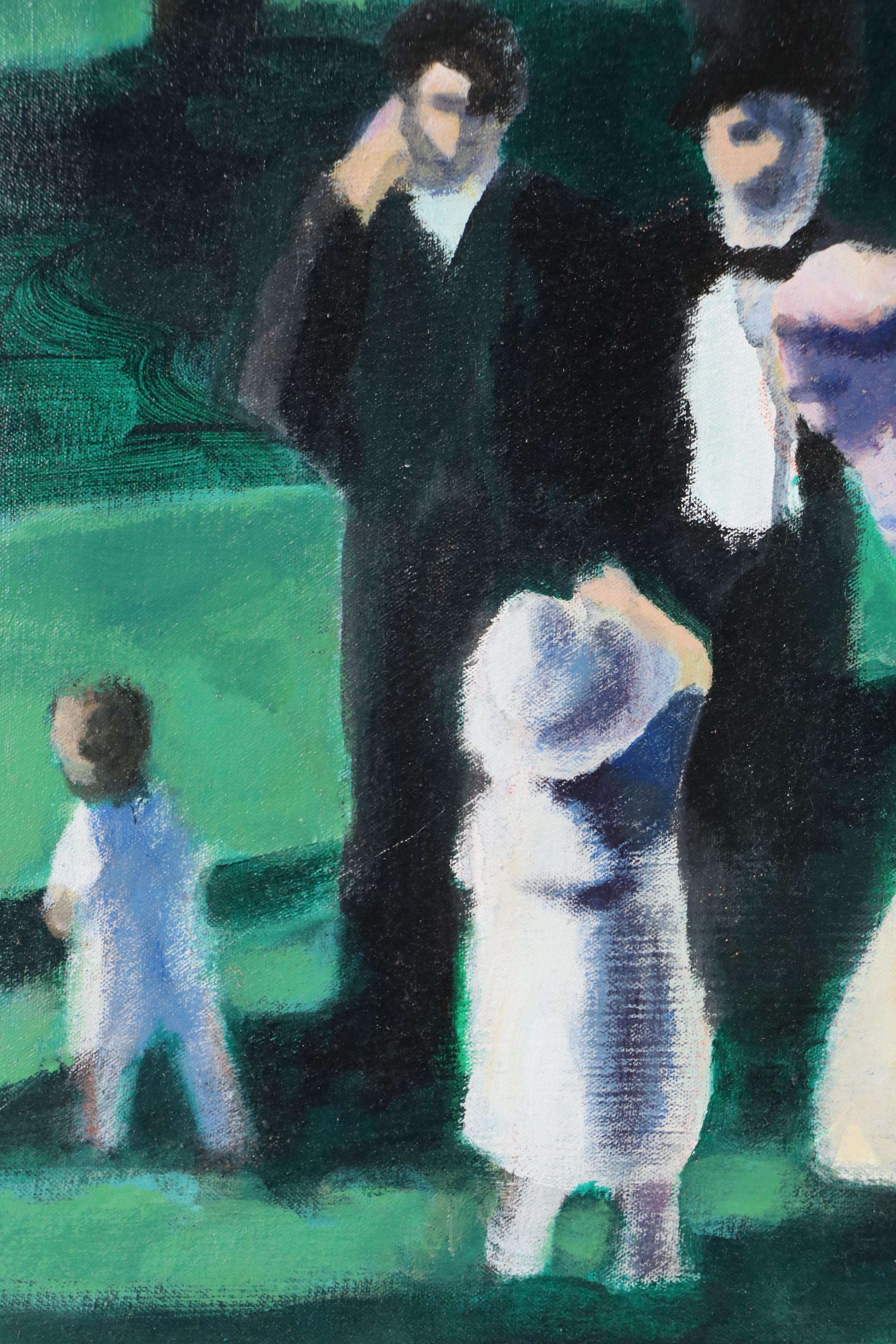 Impressionistic Oil Painting "Lady and Child," 1996