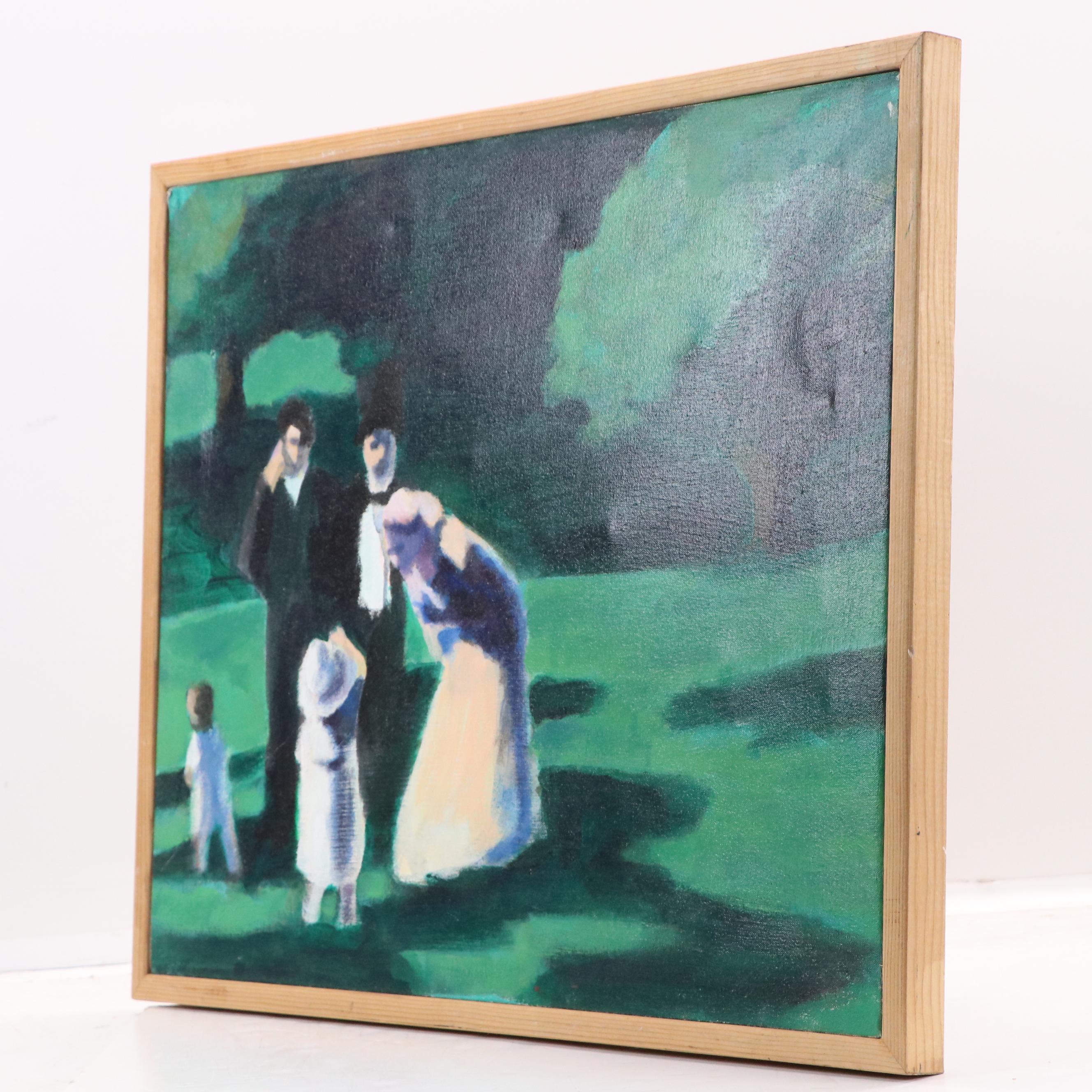 Impressionistic Oil Painting "Lady and Child," 1996