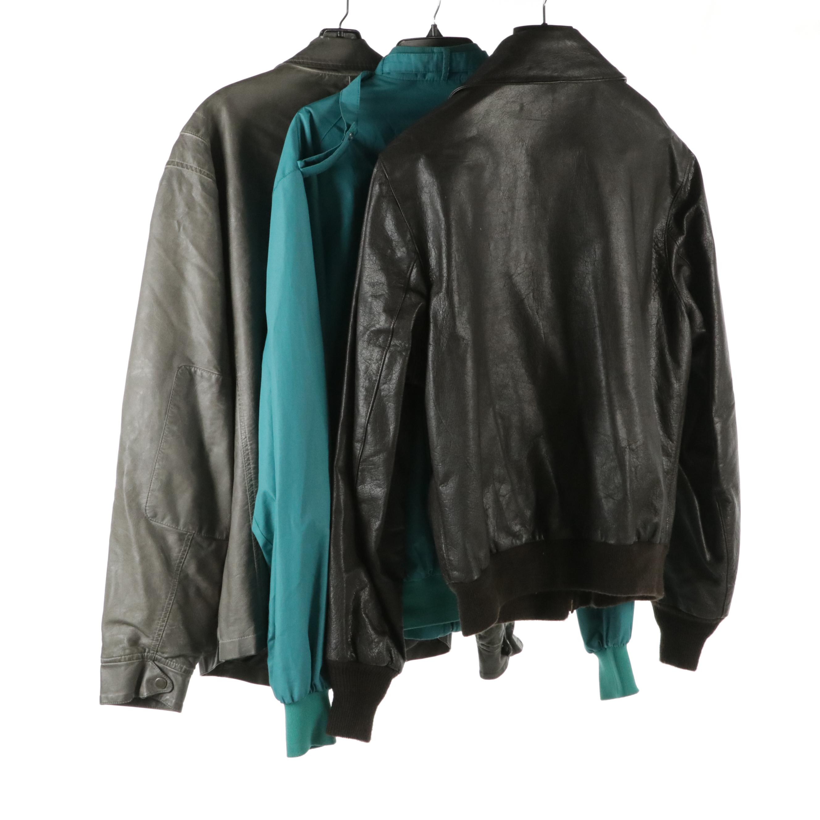 Men's Members Only Windbreaker, Roundtree & Yorke and Other Leather Jacket