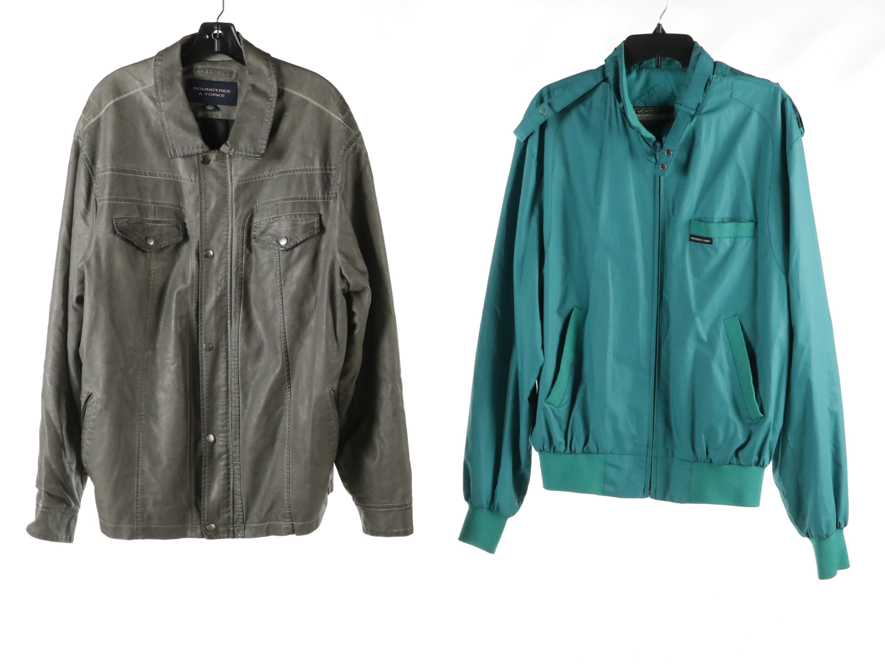 Men's Members Only Windbreaker, Roundtree & Yorke and Other Leather Jacket