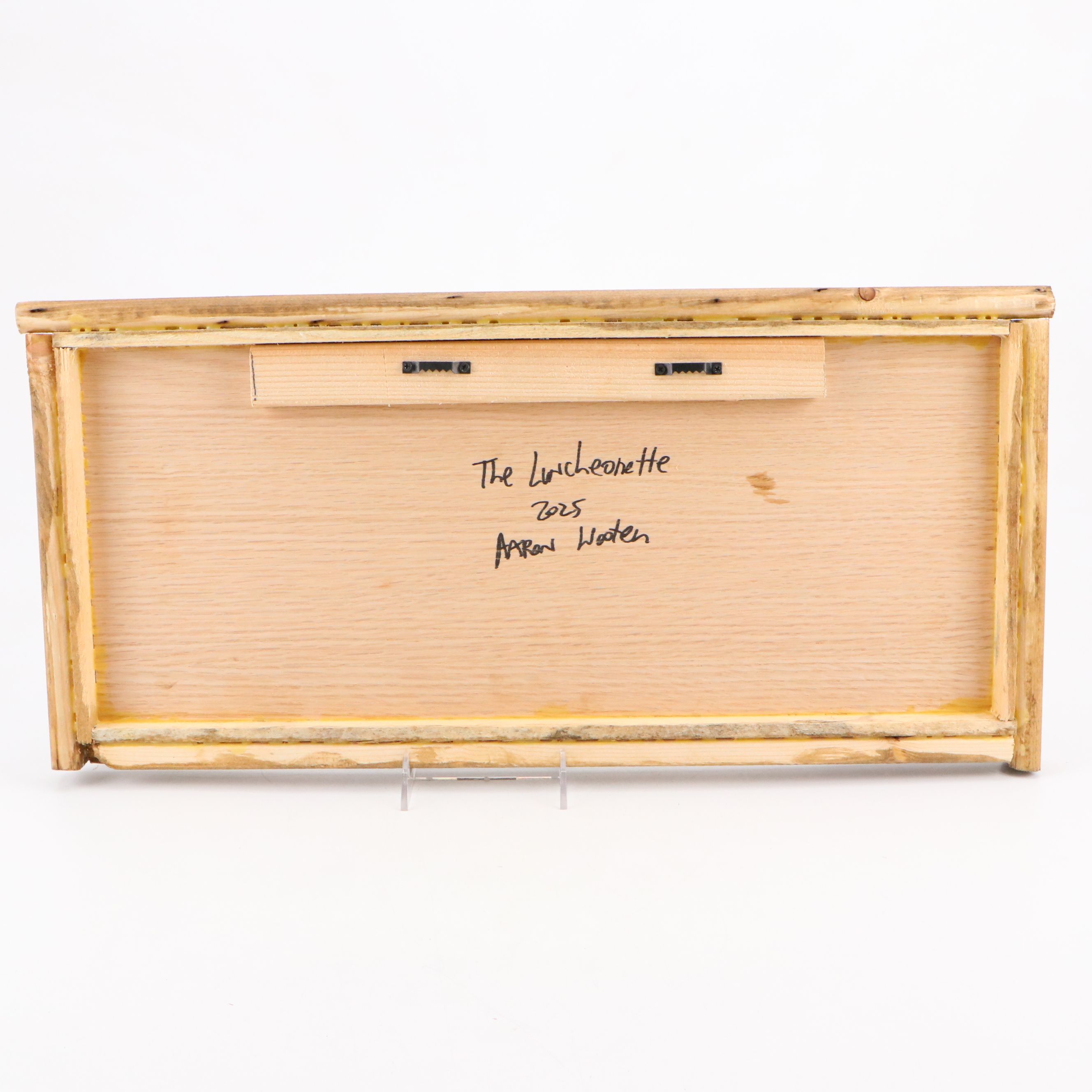 Aaron Wooten Stylized Cityscape Mixed Media Painting "The Luncheonette," 2025