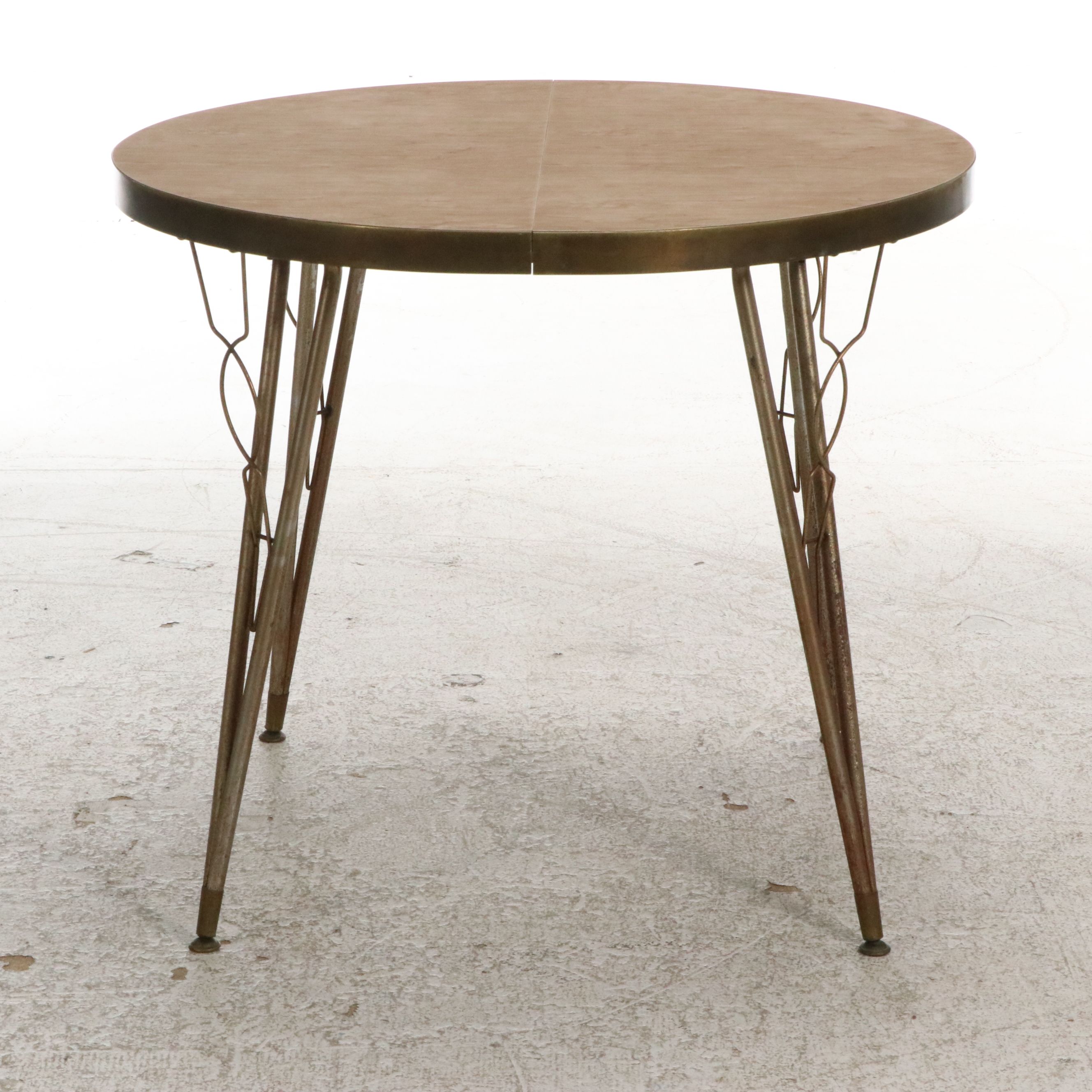 Hoffman Table Co. Mid Century Modern Laminate and Metal Dining Set, 1950s