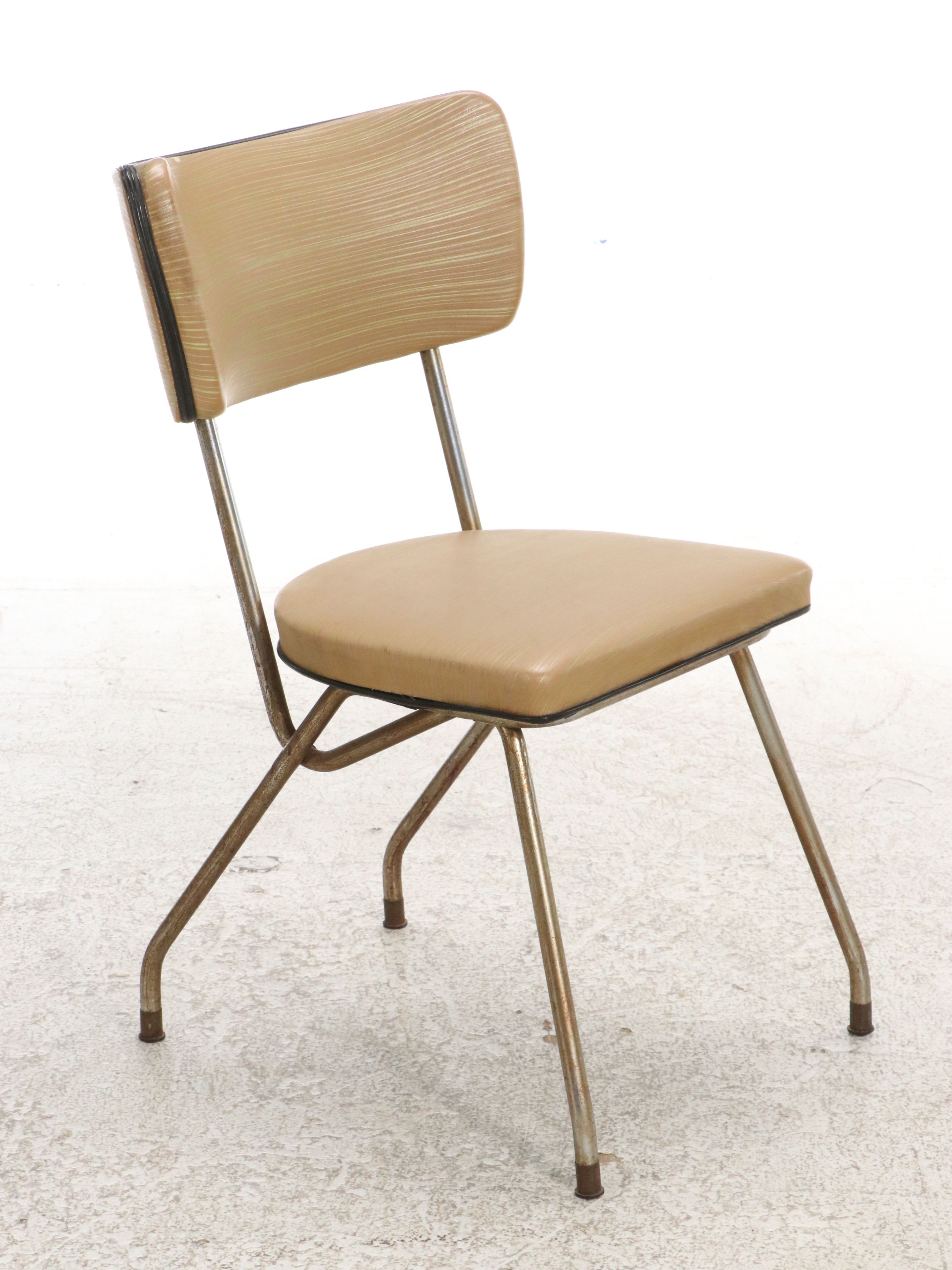 Hoffman Table Co. Mid Century Modern Laminate and Metal Dining Set, 1950s