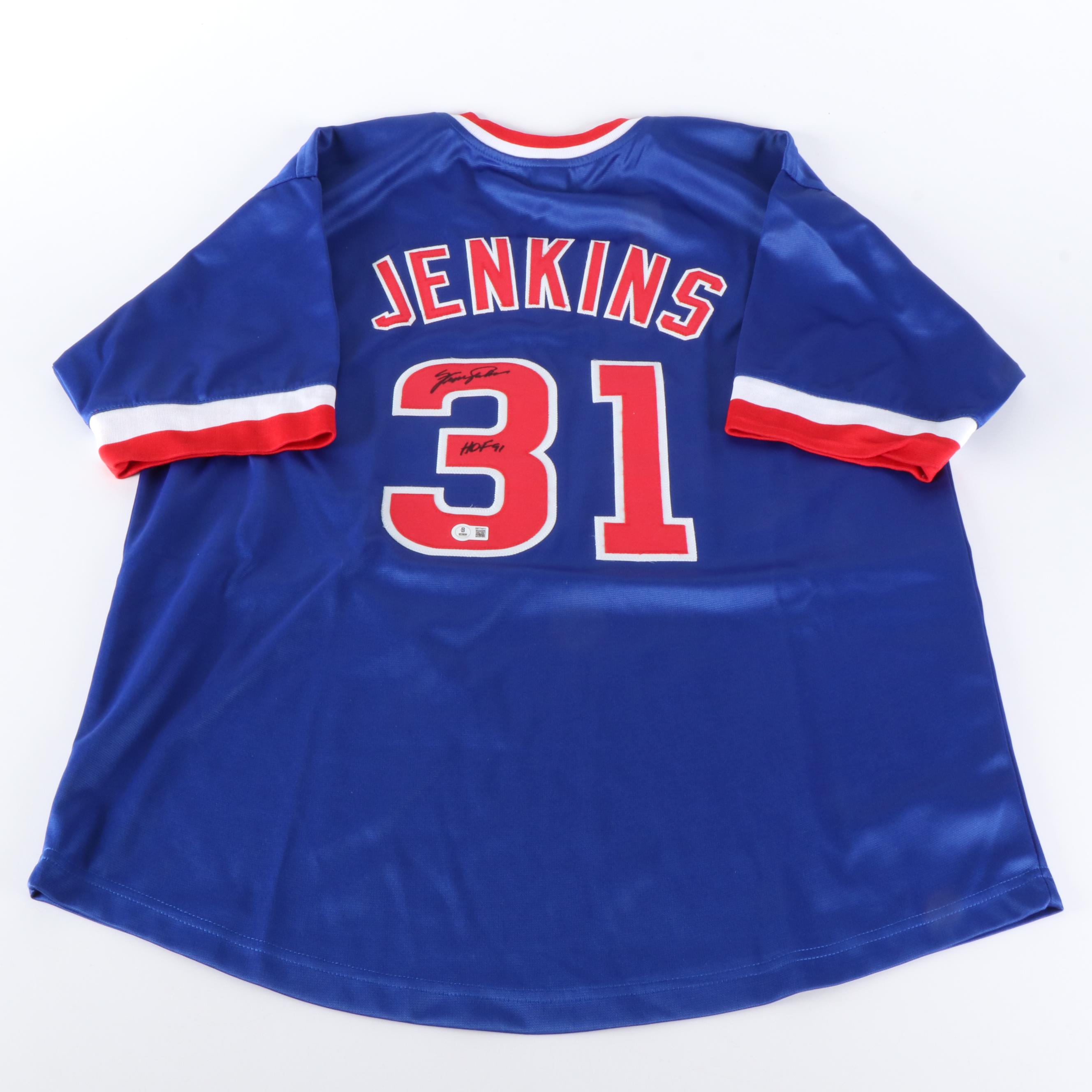 Fergie Jenkins Signed “HOF 91” Chicago Cubs Baseball Jersey, Beckett