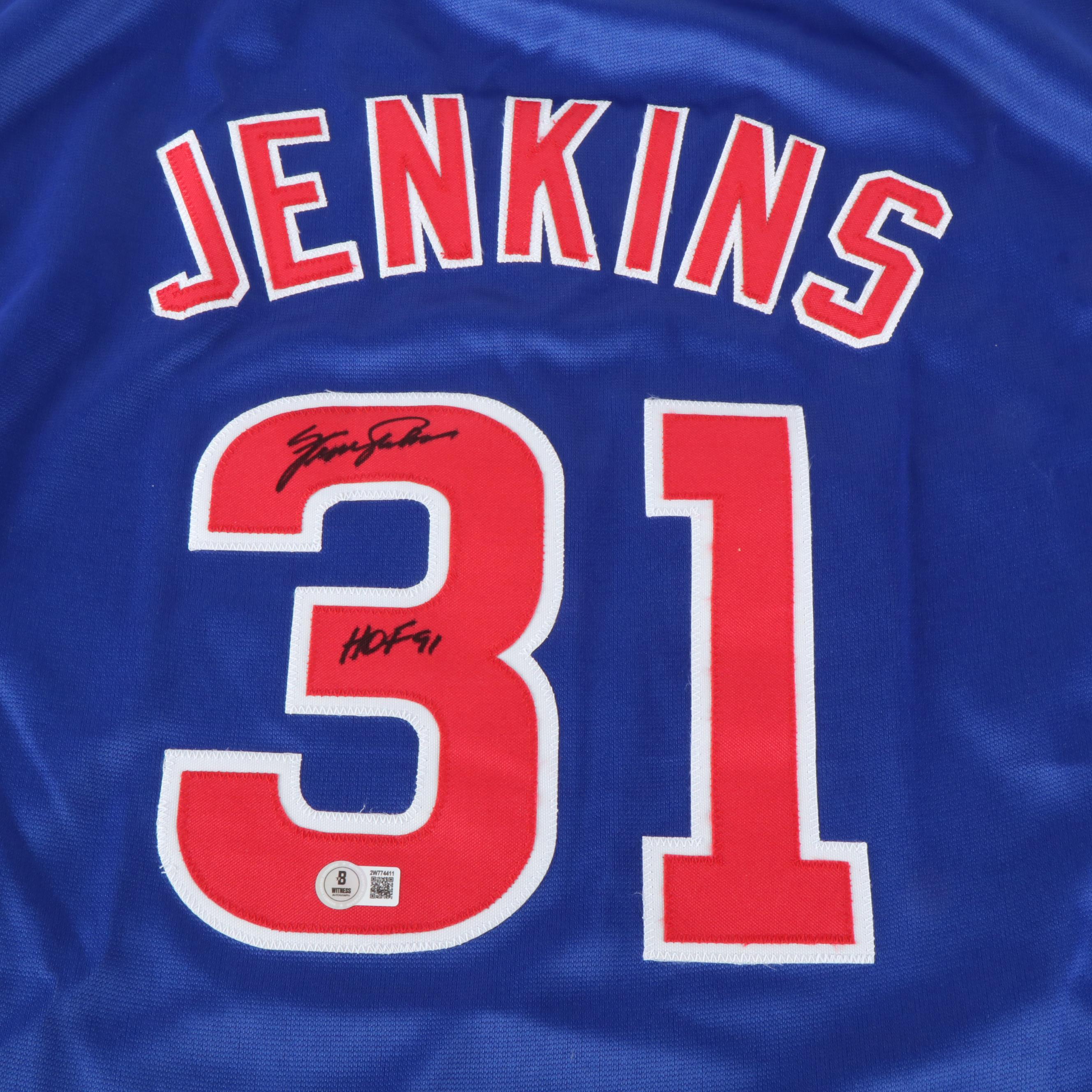 Fergie Jenkins Signed “HOF 91” Chicago Cubs Baseball Jersey, Beckett