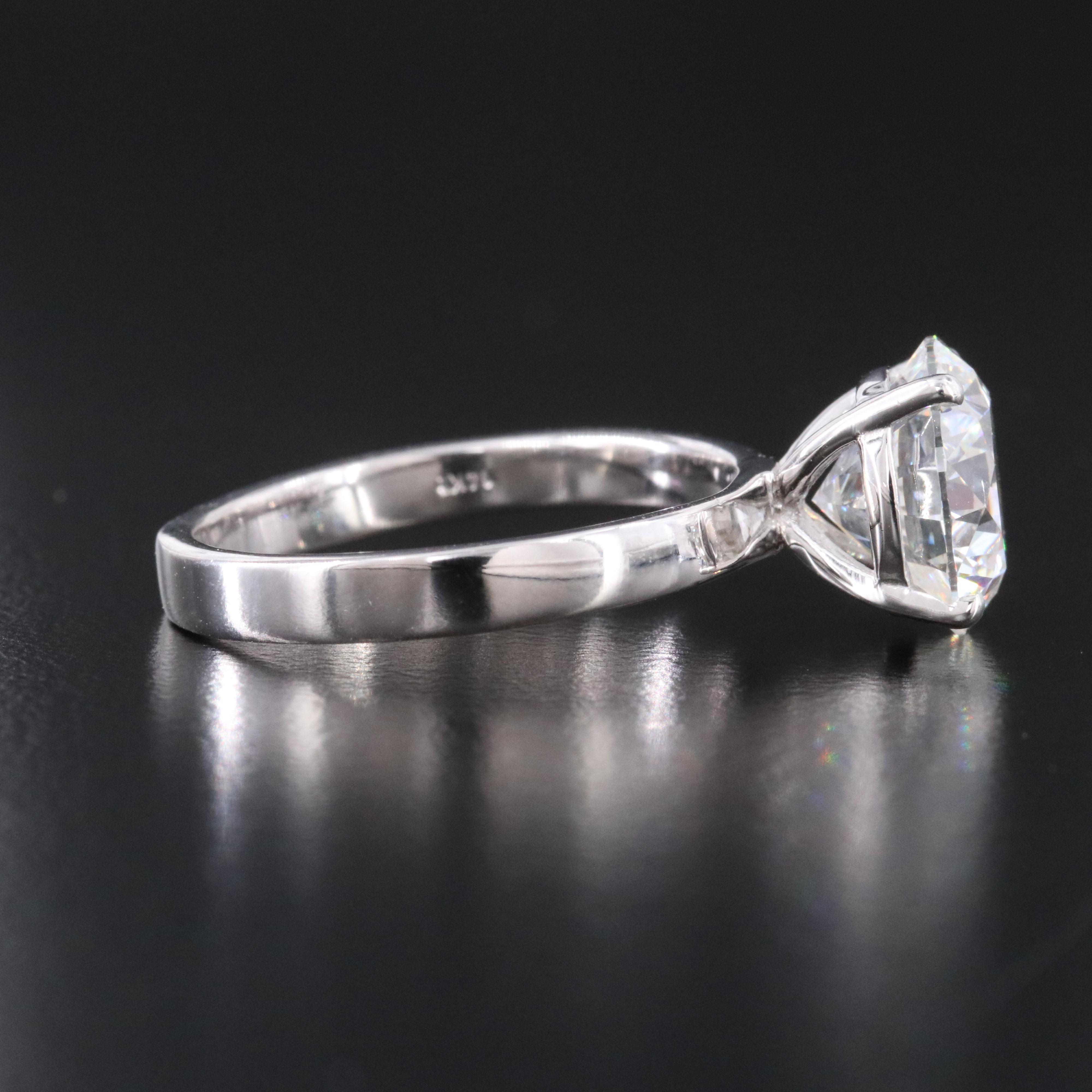 14K 4.00 CT Lab Grown Solitaire Ring with IGI Report