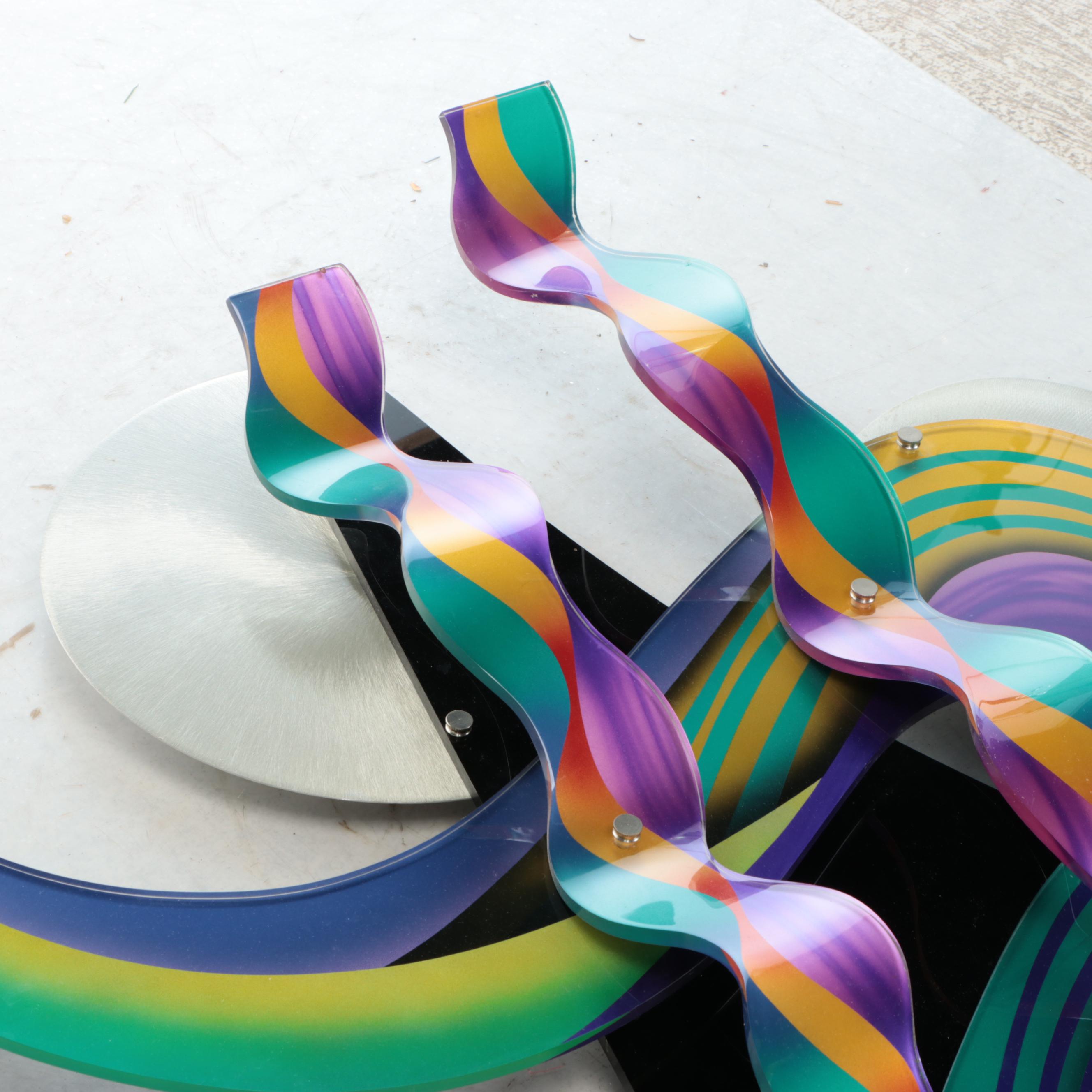 Shlomi Haziza Contemporary Multicolored Acrylic Wall Sculpture