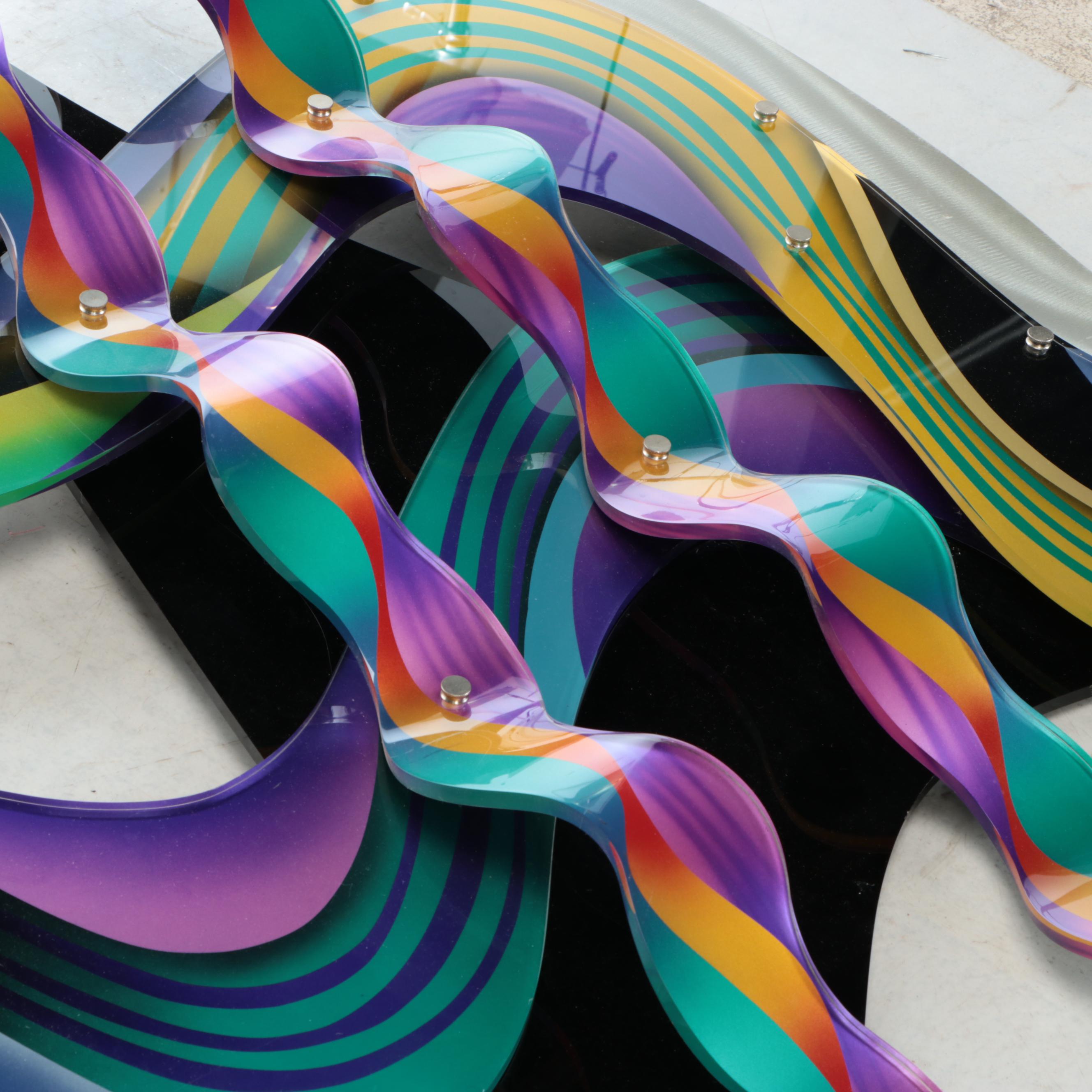 Shlomi Haziza Contemporary Multicolored Acrylic Wall Sculpture