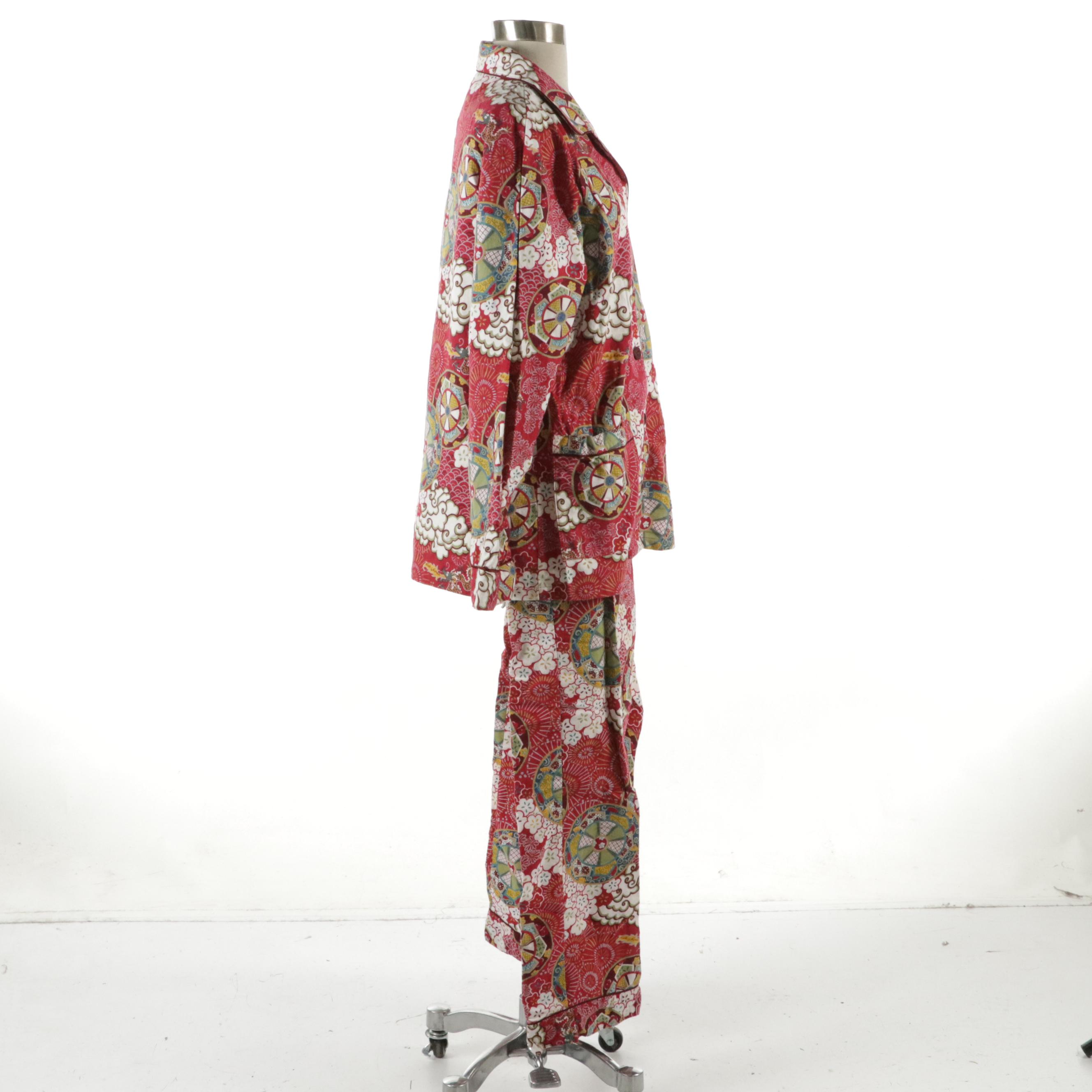 Nick & Nora Japanese Print Flannel Pajama Set