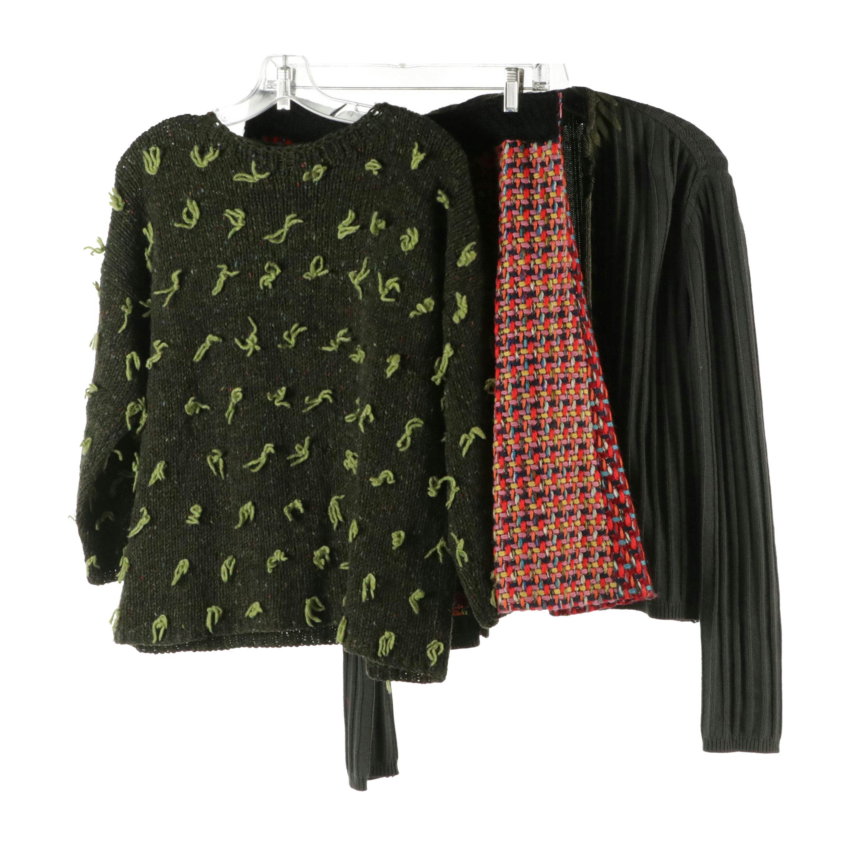 Koos Van Den Akker Cardigan, Fabulous Multicolored Wool Skirt & Other Sweater