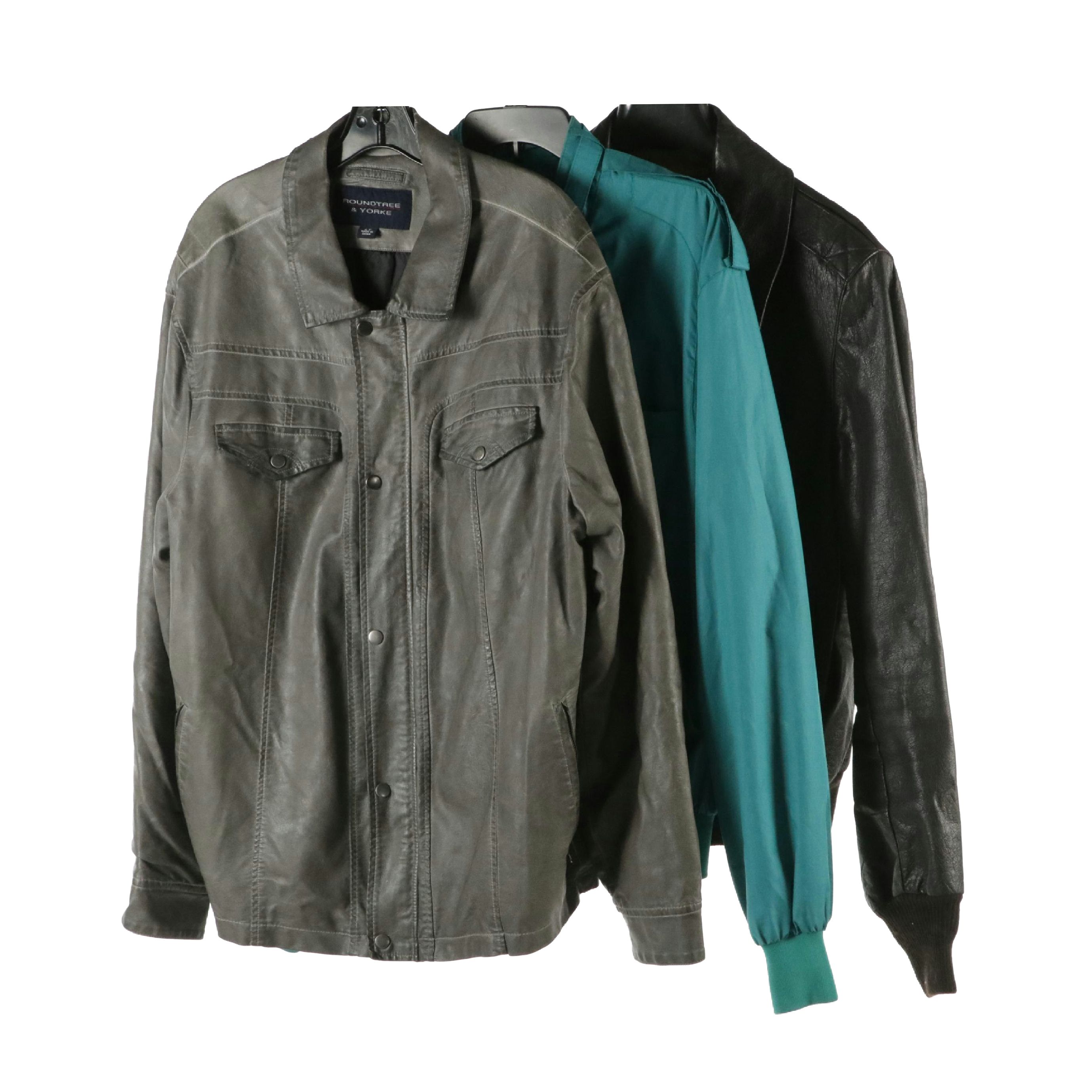Men's Members Only Windbreaker, Roundtree & Yorke and Other Leather Jacket