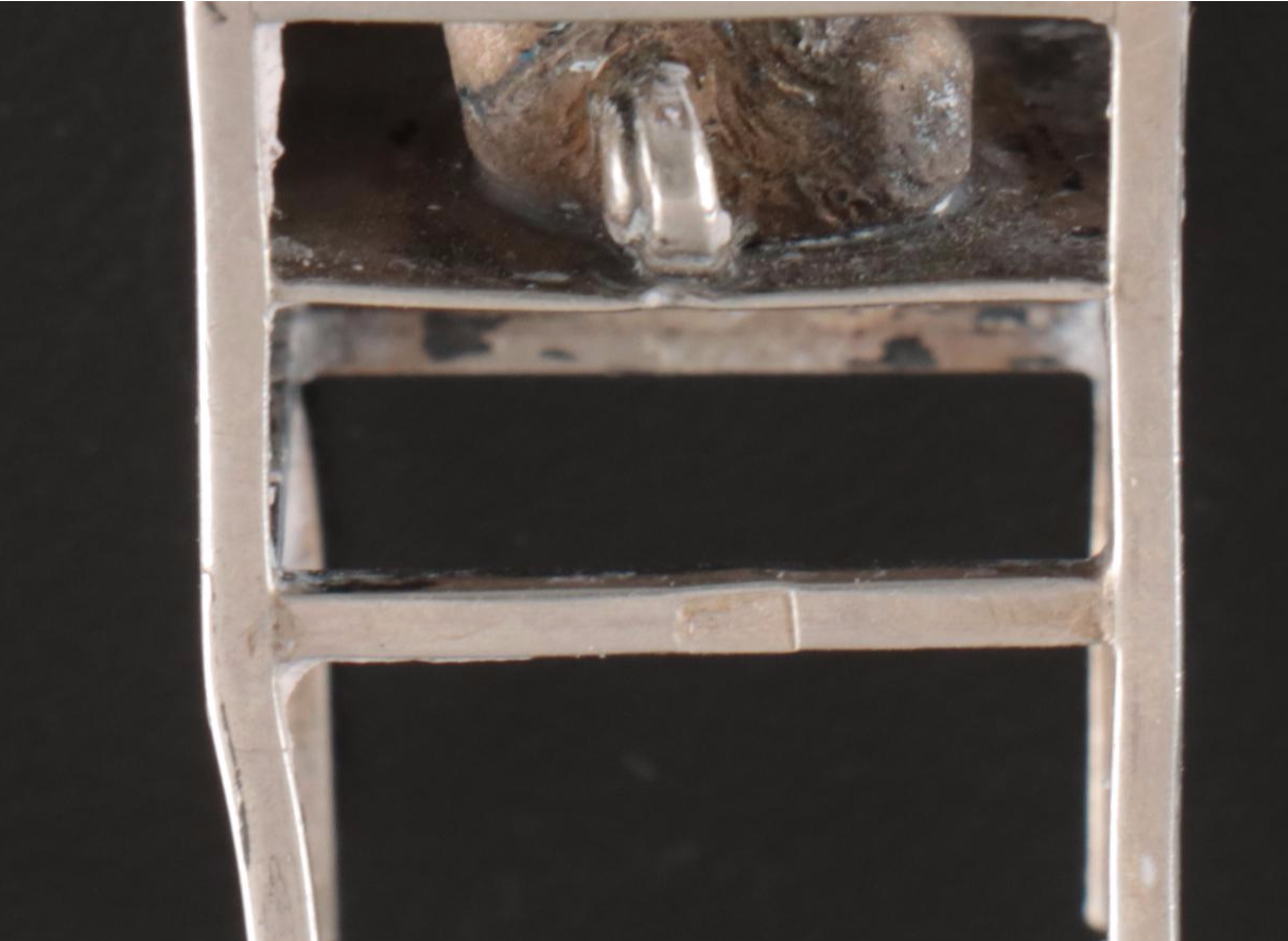 Miniature Sterling Silver Birdcage and Chair Figurines