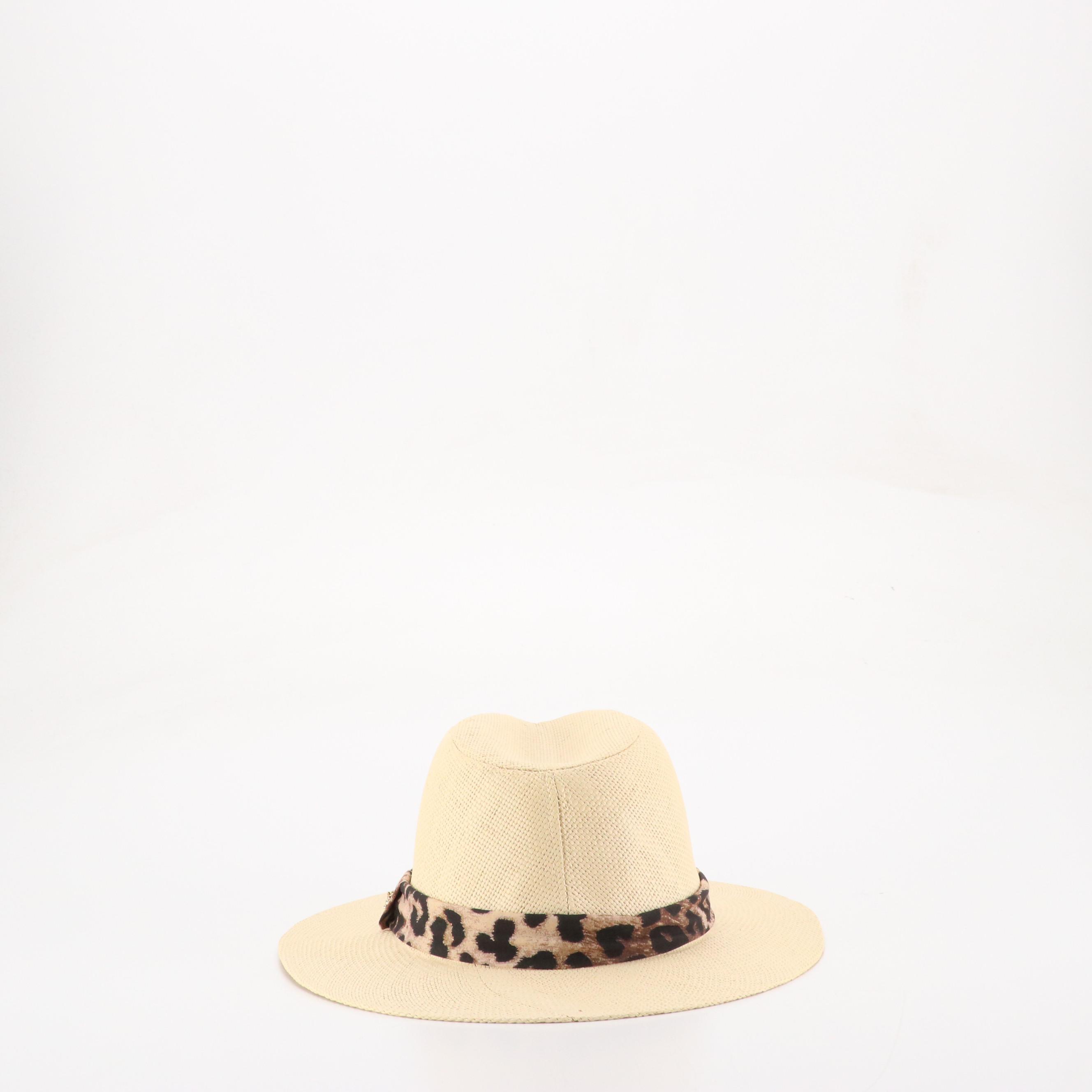 Bigalli & Adora Wool Felt Hats, The Royal Standard Panama Hat with Leopard Band