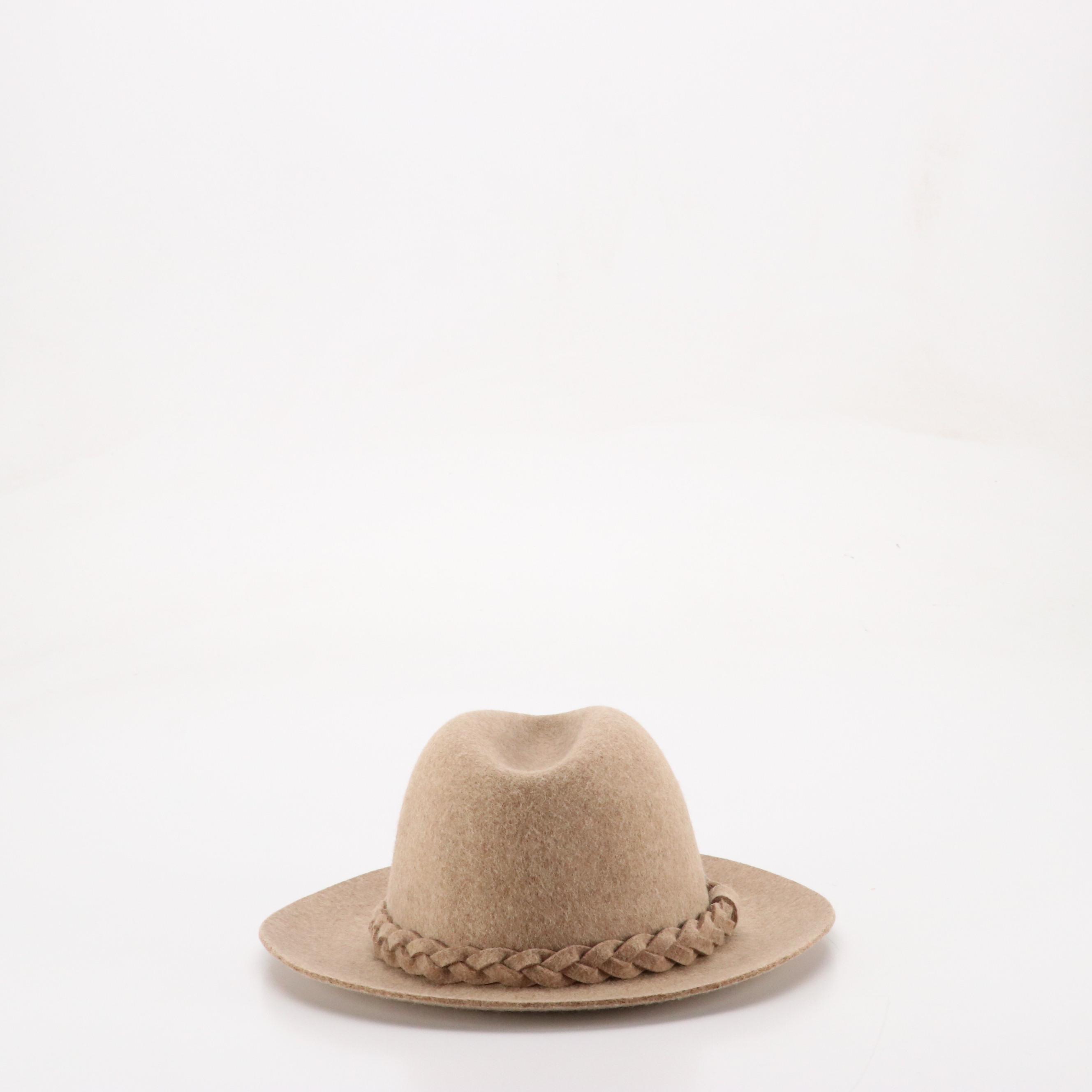 Bigalli & Adora Wool Felt Hats, The Royal Standard Panama Hat with Leopard Band