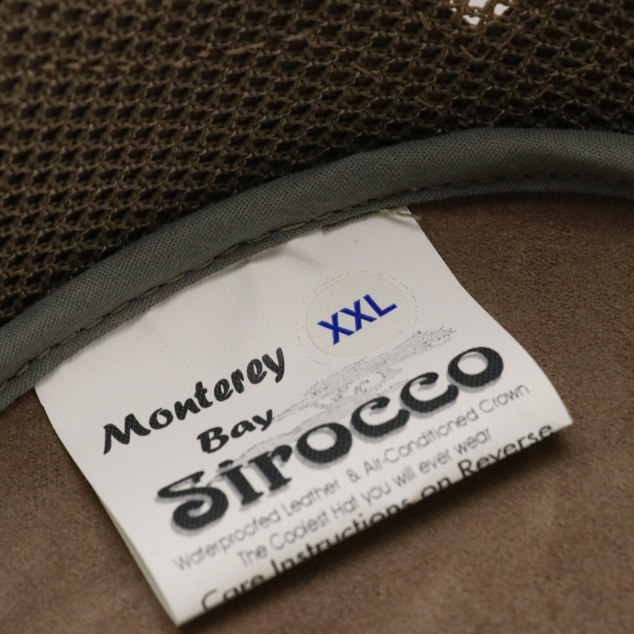 Sirroco Mesh Paneled Leather Sun Hat, Other Woven Palm Leaf Wide Brim Hat