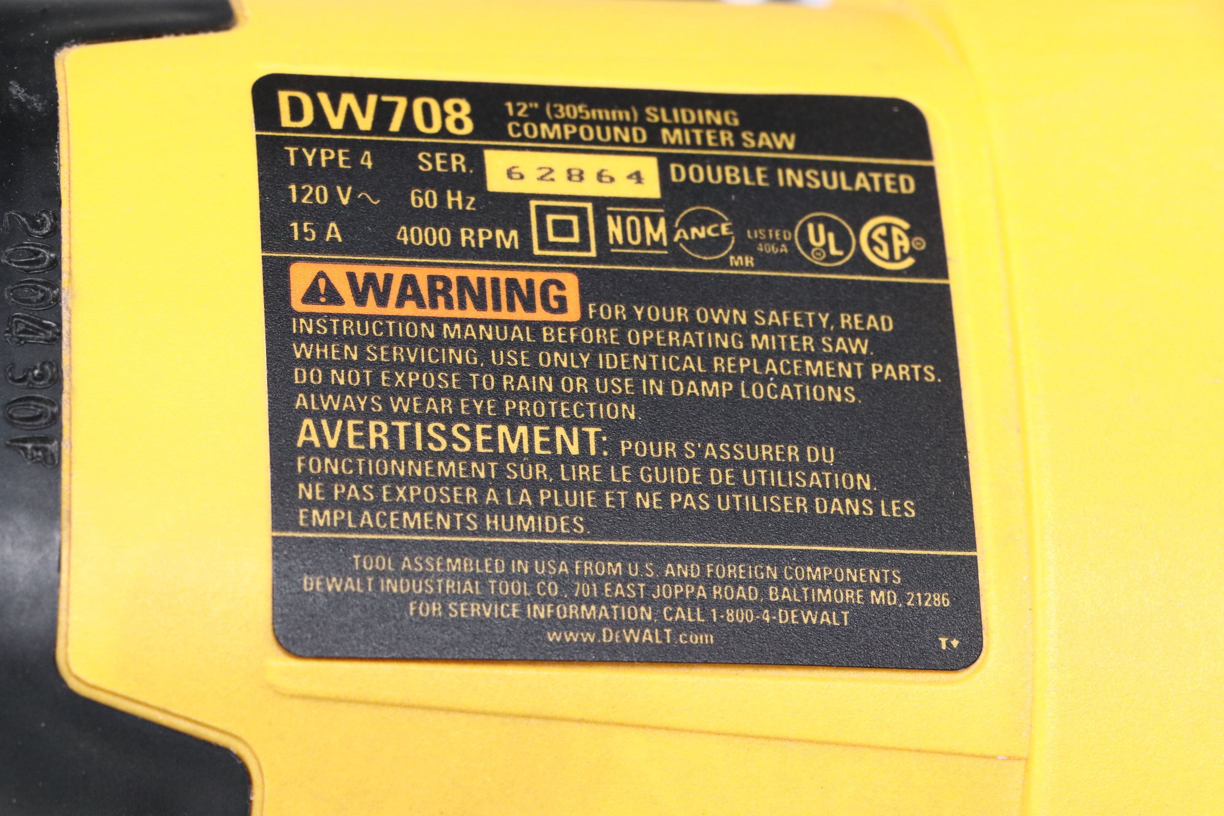 DeWalt Compound Miter Saw with Crown Stops