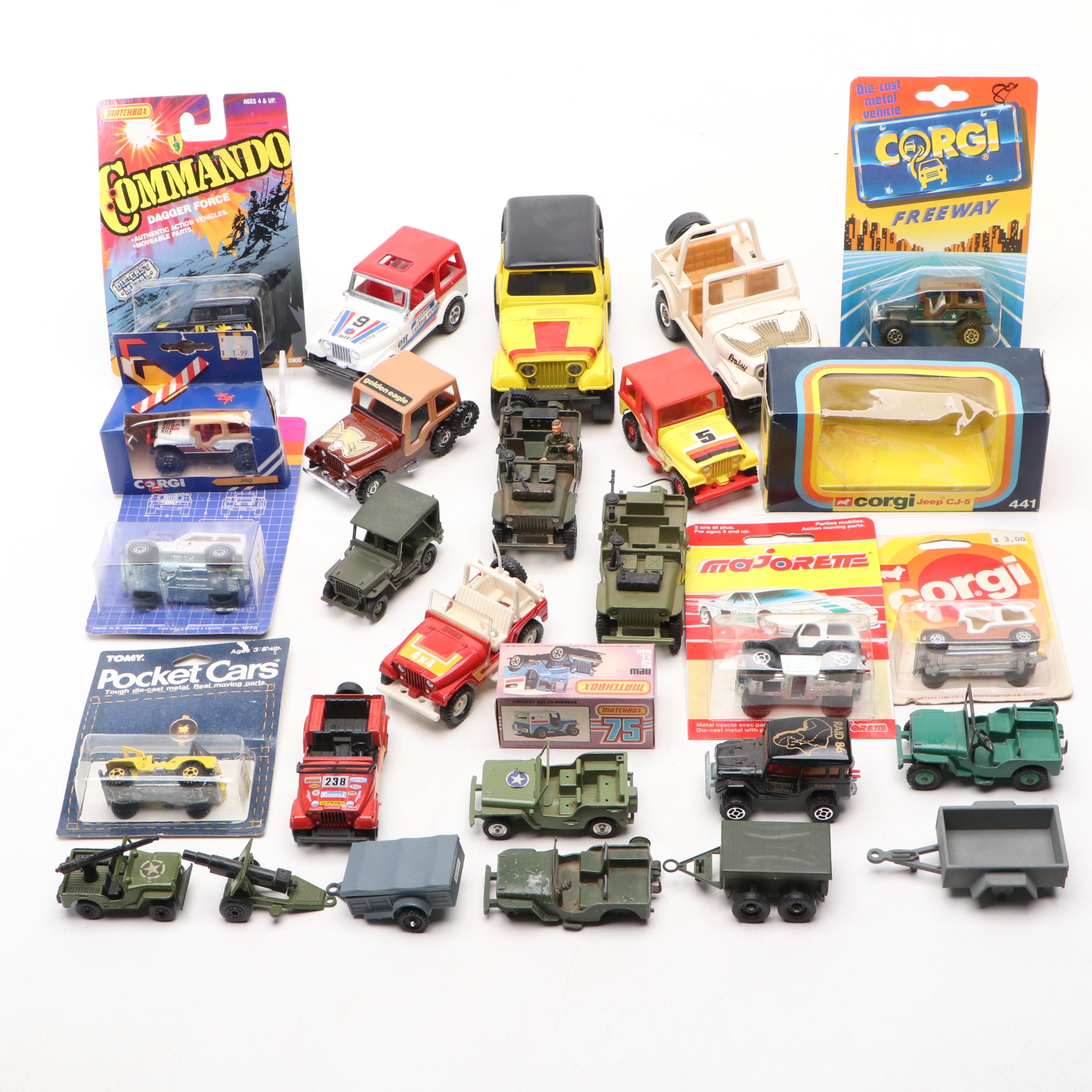 Vintage Diecast Toy Jeeps, 1980s