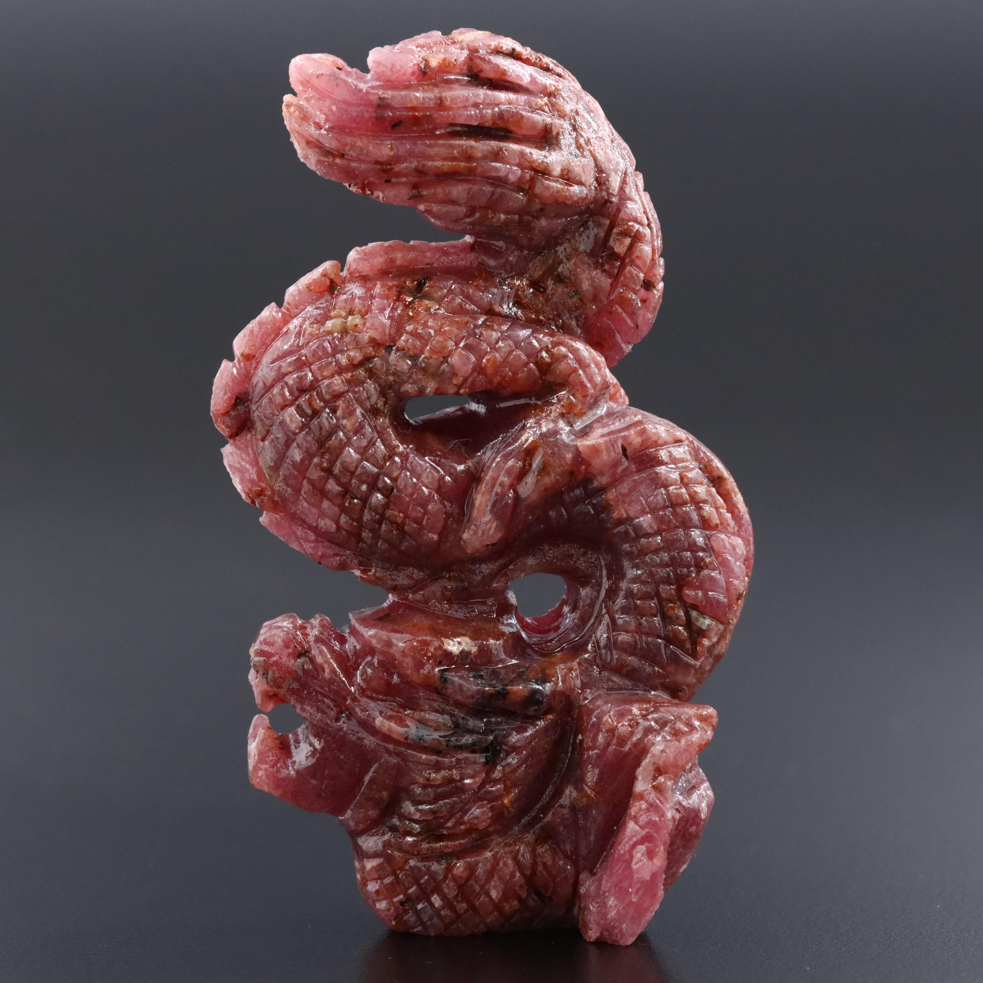 Carved Ruby Dragon Figurine