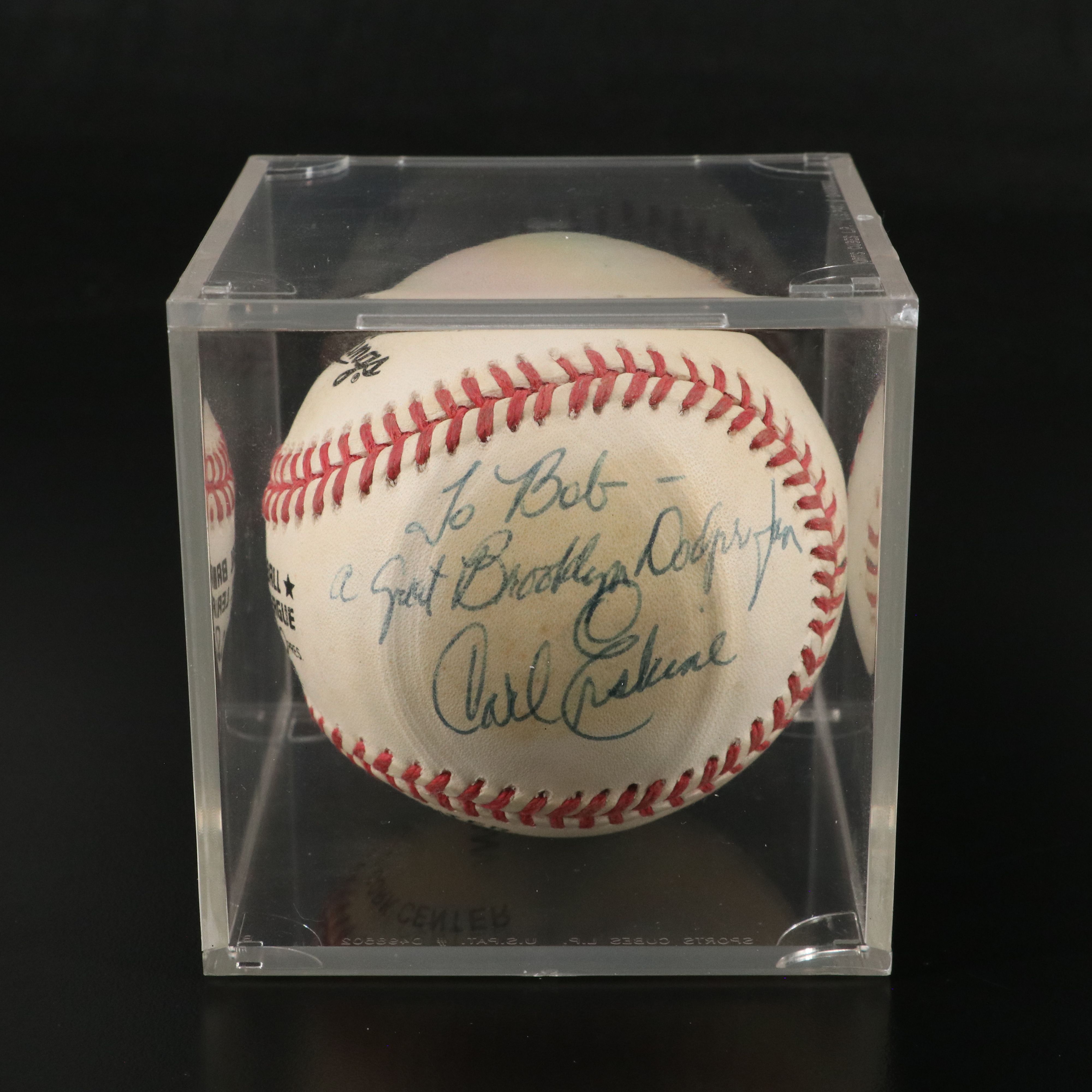 Carl Erskine Brooklyn Dodgers Pitcher Signed Rawlings Baseball