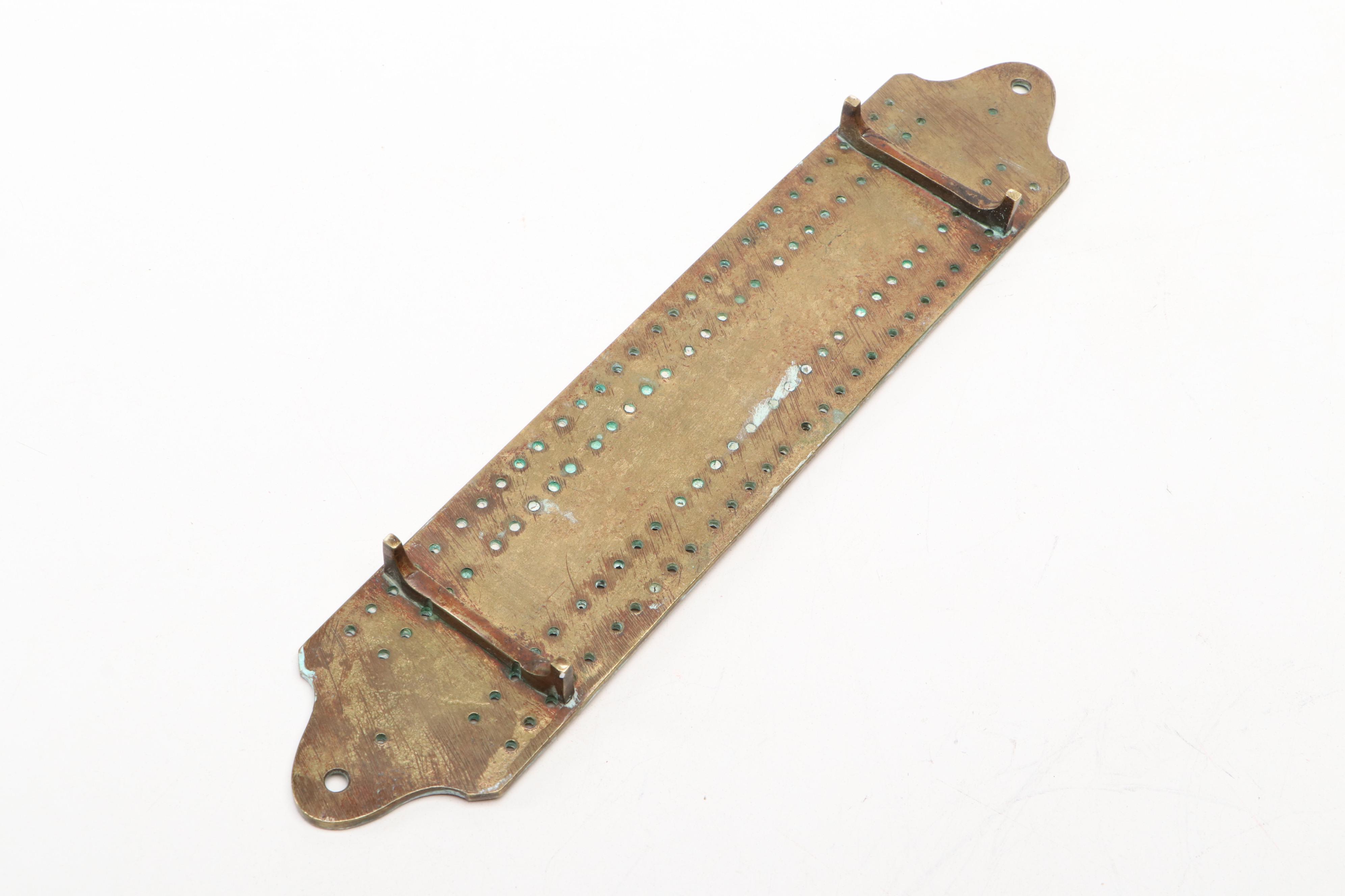 Vintage Strawberry Hill with Other European Style Brass Cribbage Board