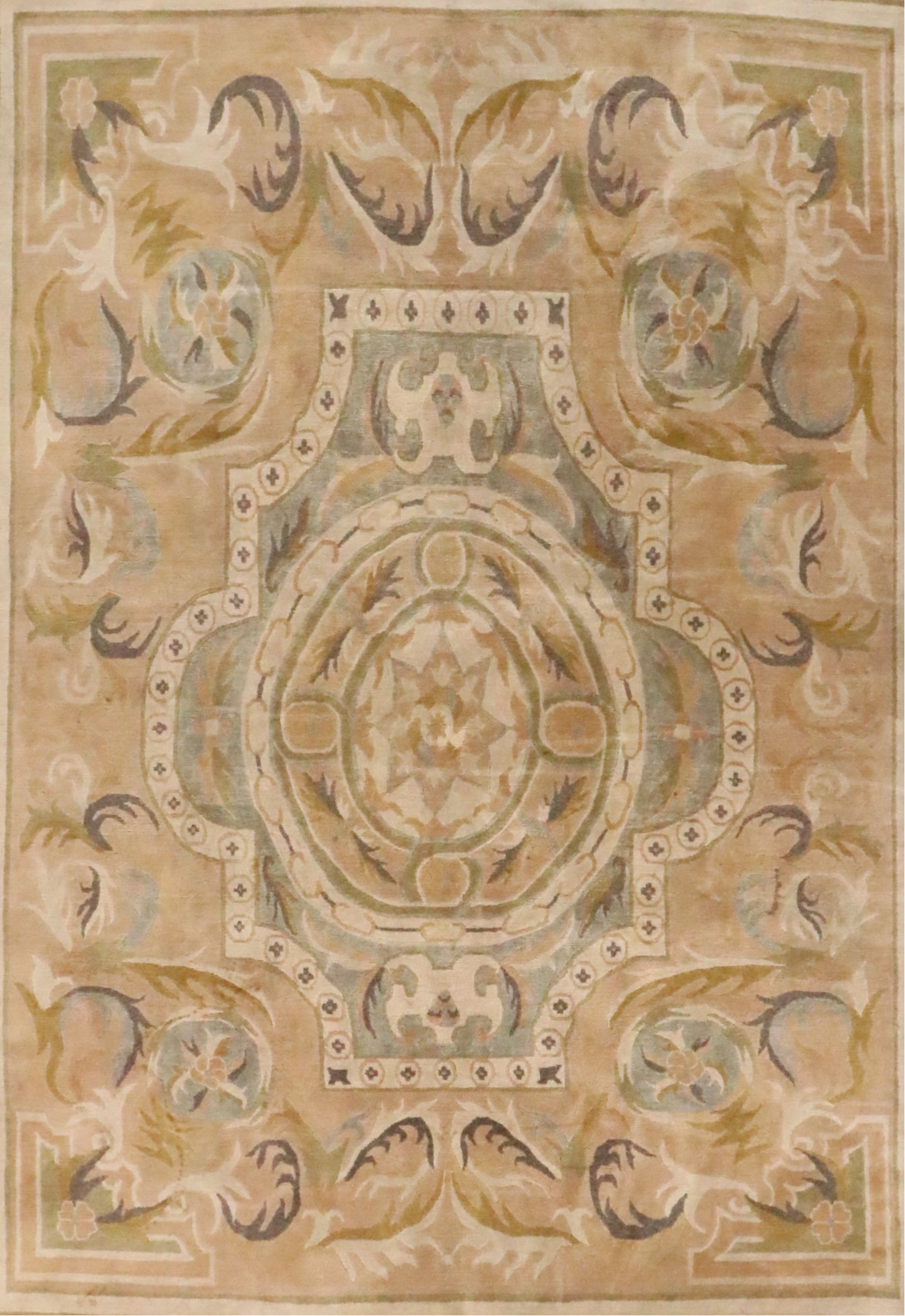 9'11 x 14'7 Hand-Knotted Nepalese French Aubusson Style Room-Sized Rug