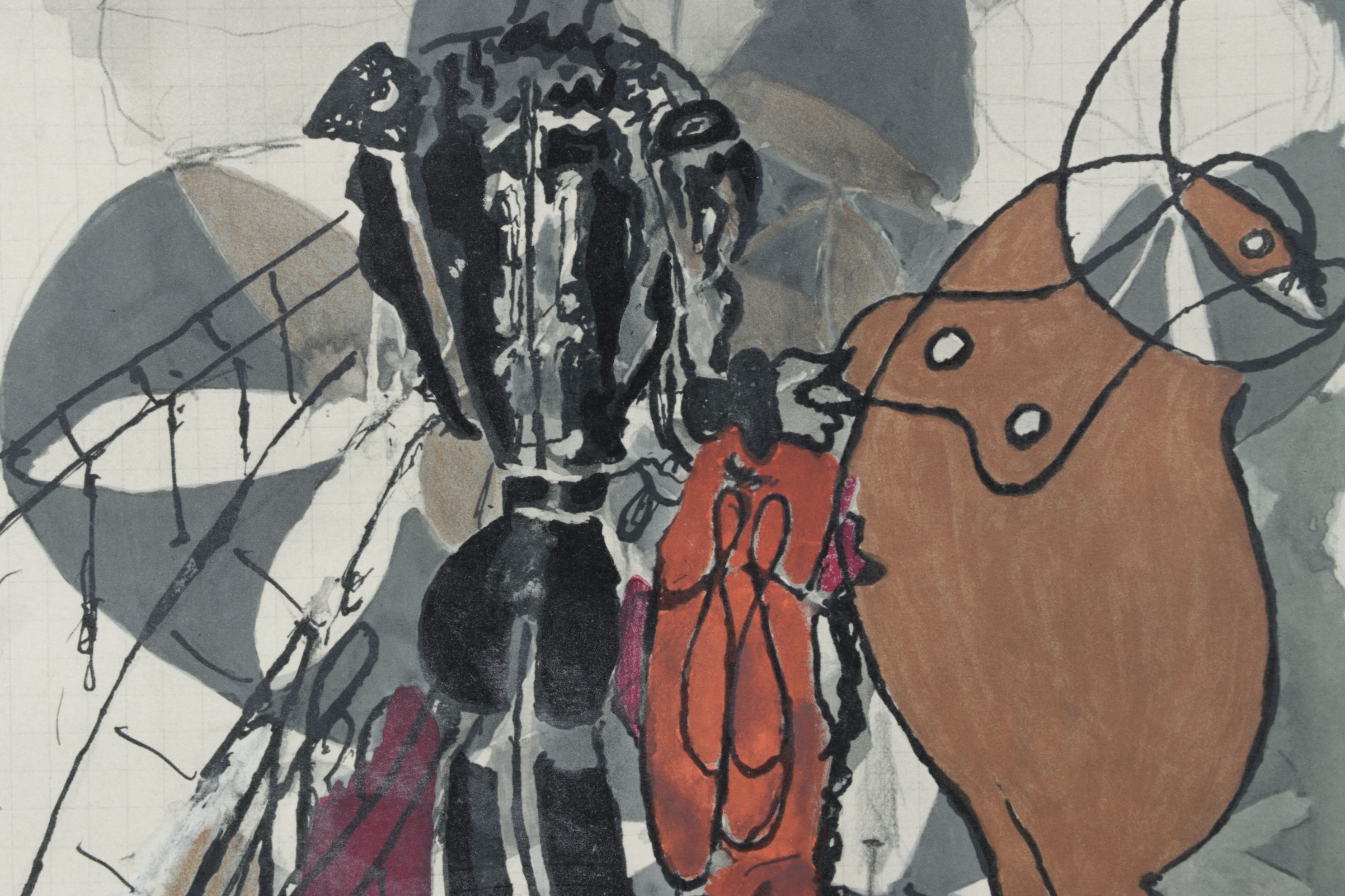 Color Lithograph After Georges Braque "Matador and Bull II", 1955