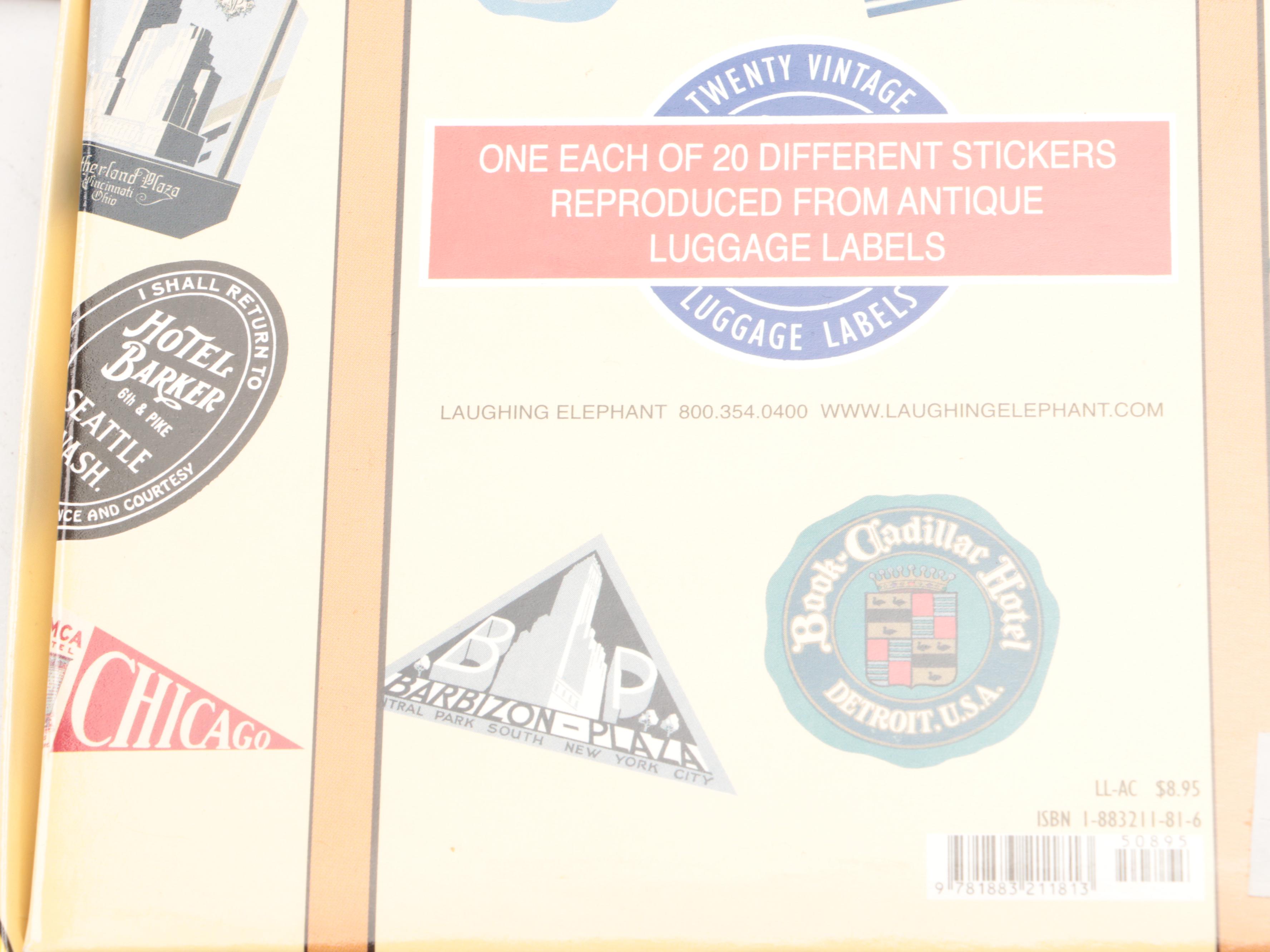 Vintage Board Games with Laughing Elephant Travel Luggage Label Stickers