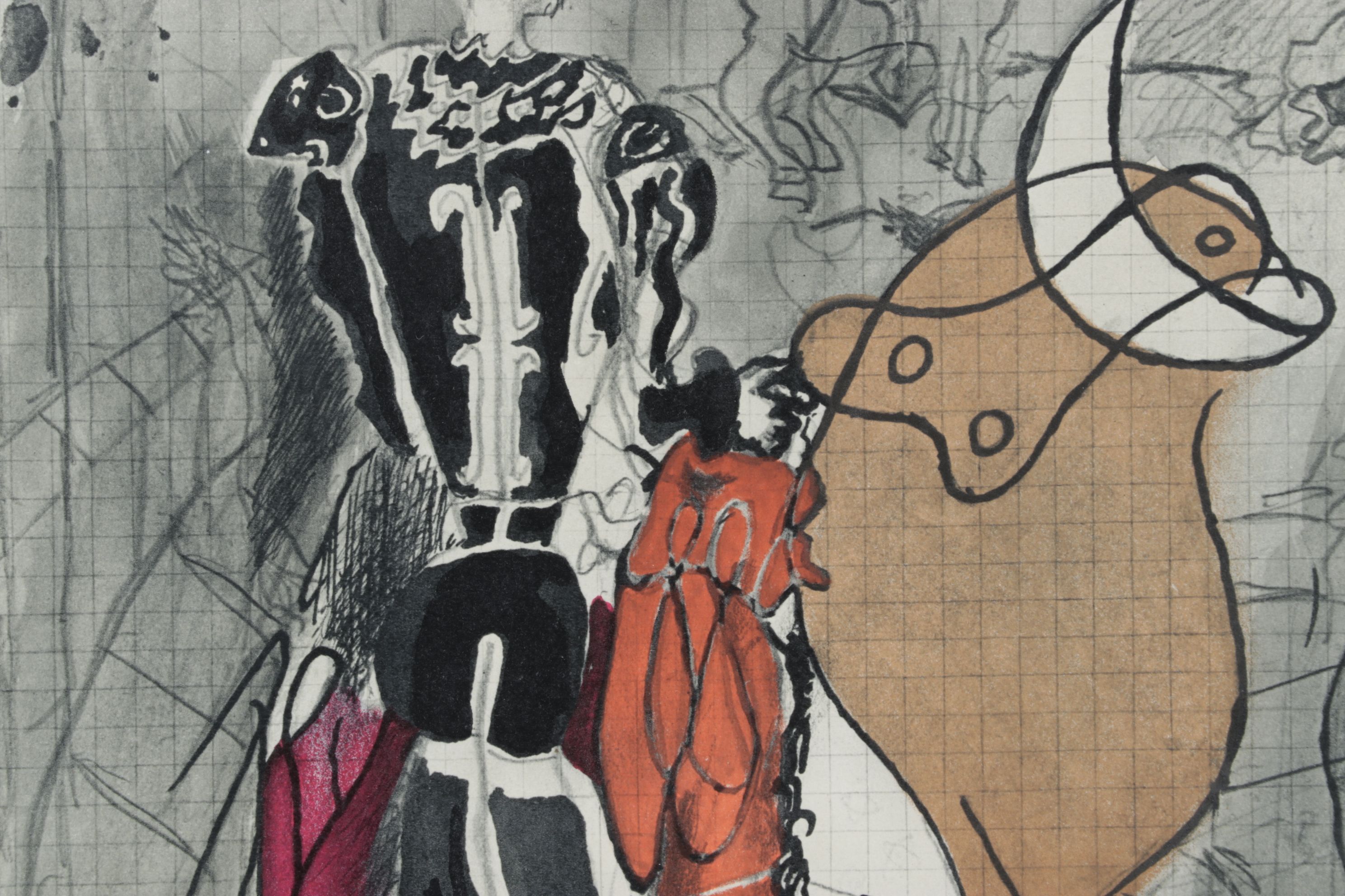 Color Lithograph After Georges Braque "Matador and Bull I", 1955