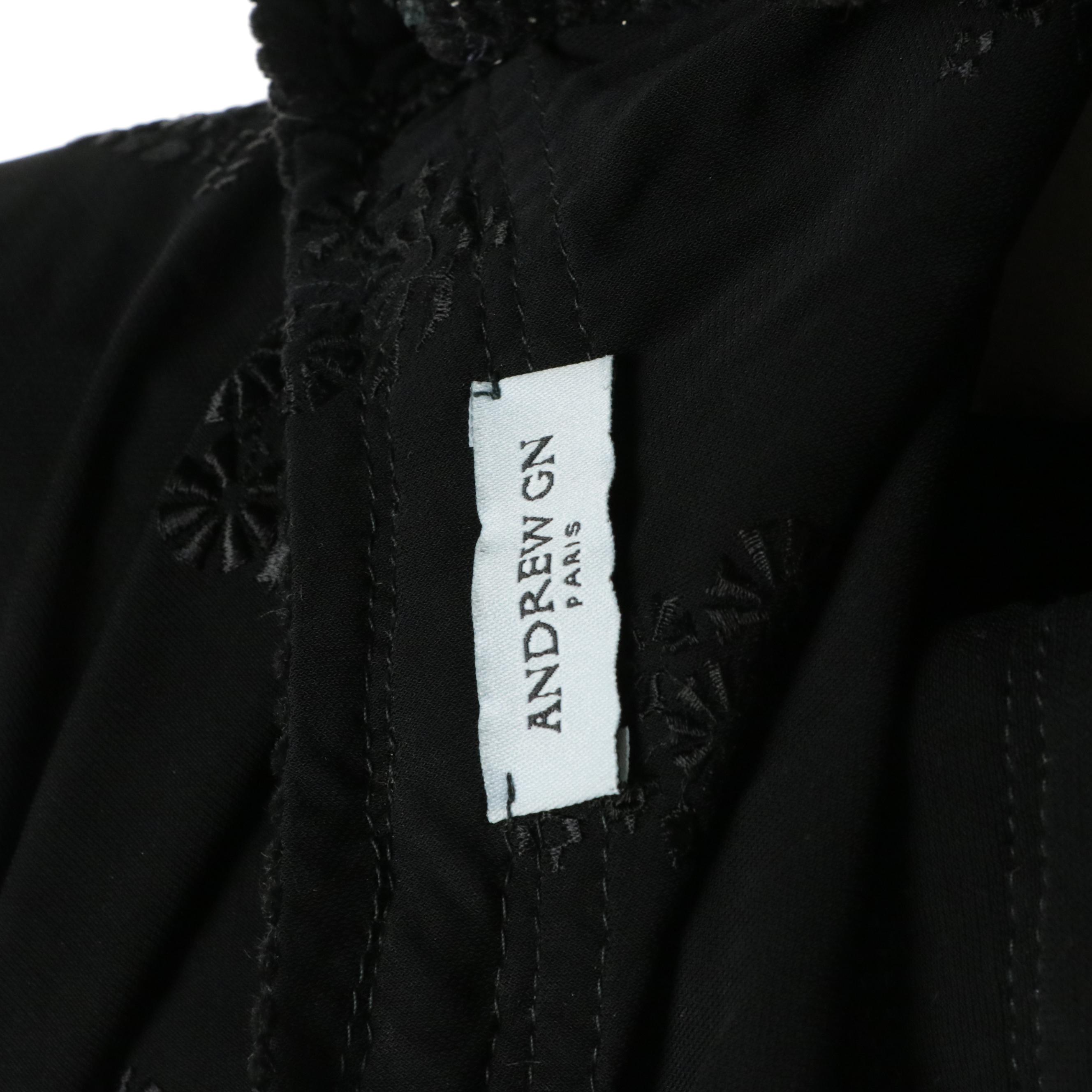 Andrew Gn Embroidered Black Top and Ted Baker Embellished Black Skirt