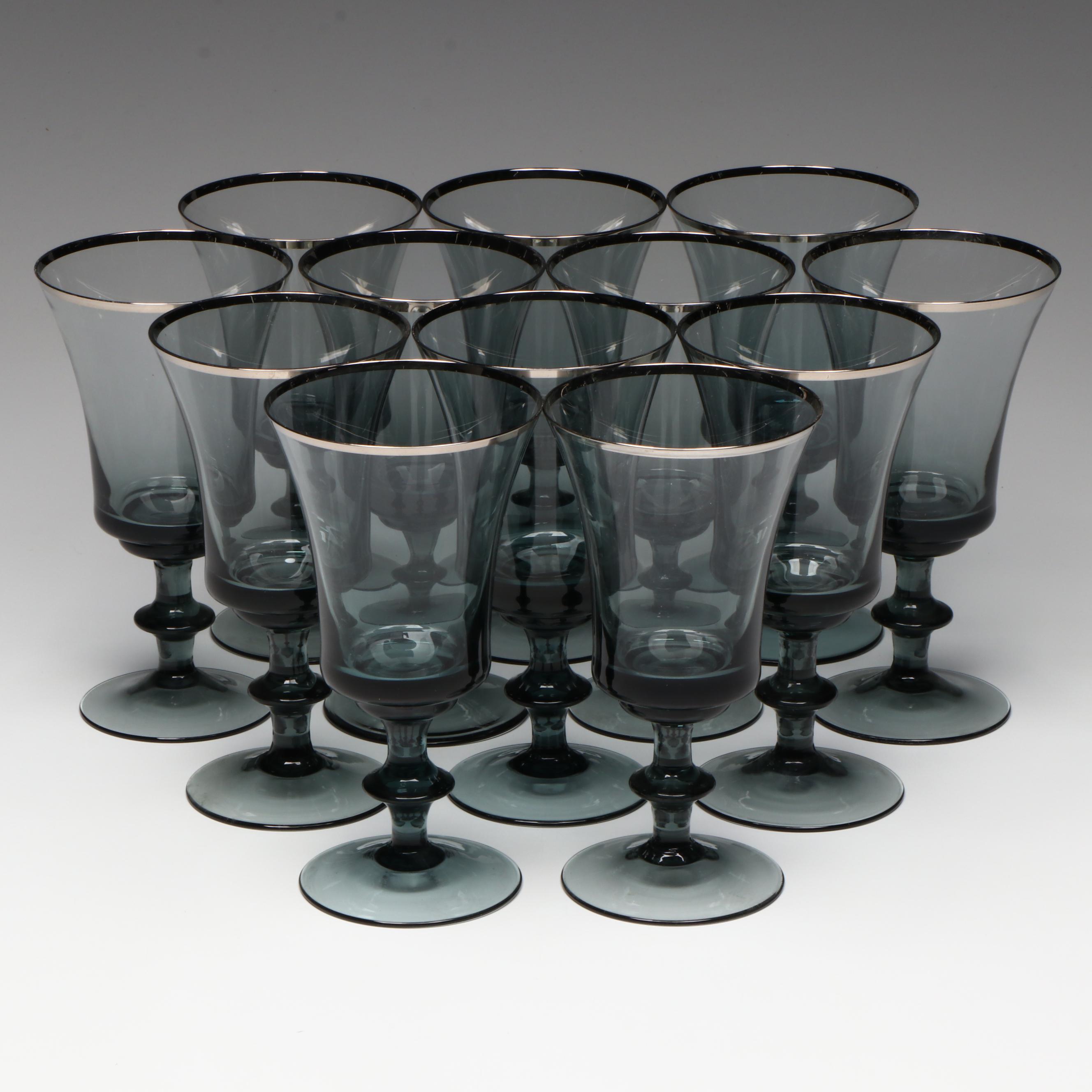 Gorham "Prelude" Smoke Crystal Water Goblets, 1970–1974