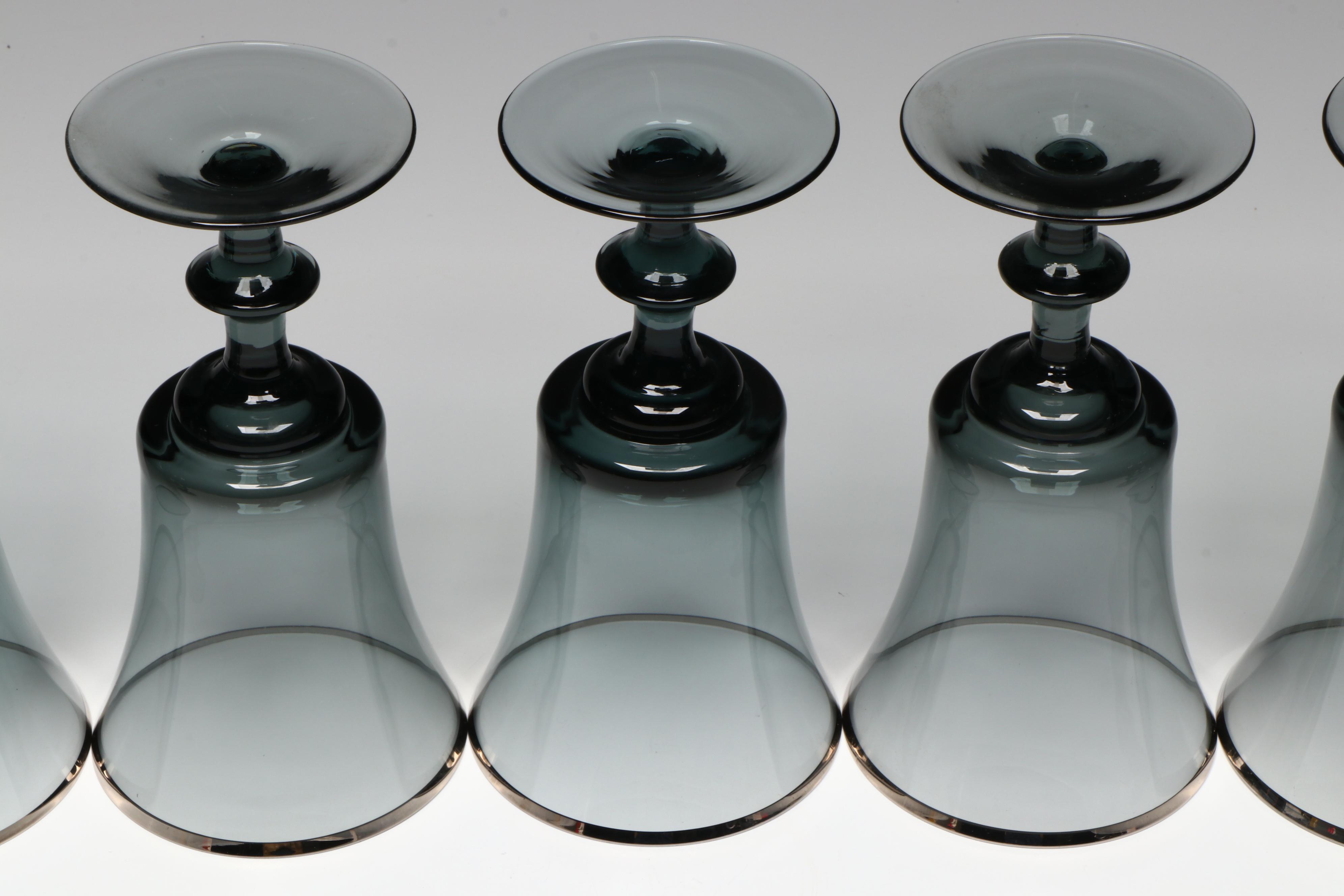 Gorham "Prelude" Smoke Crystal Water Goblets, 1970–1974