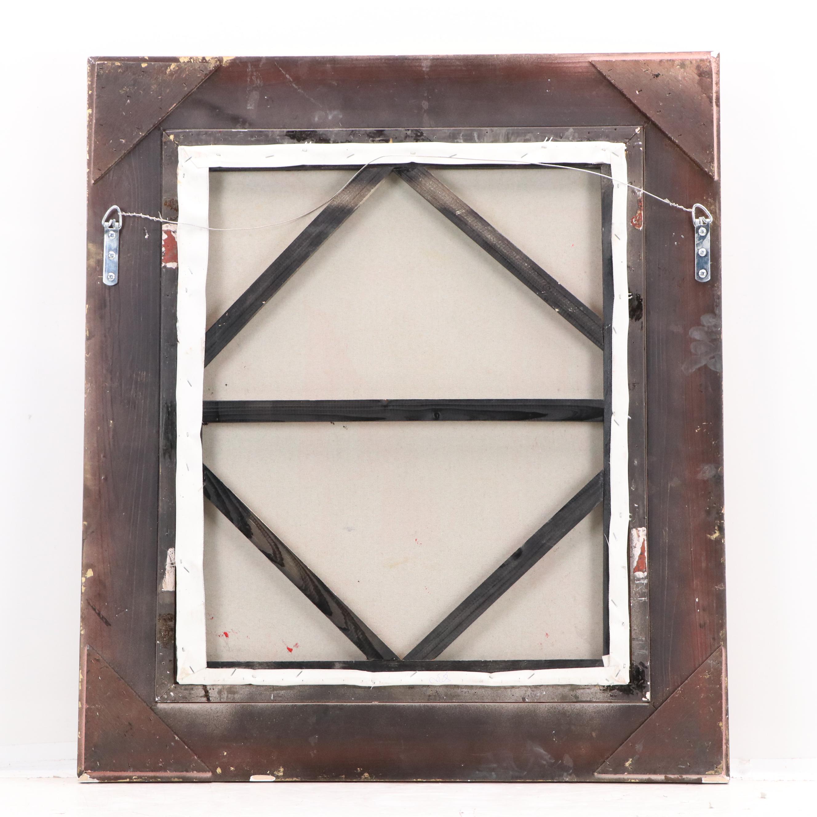 Cityscape Oil Painting of Venetian Canal with Gondola