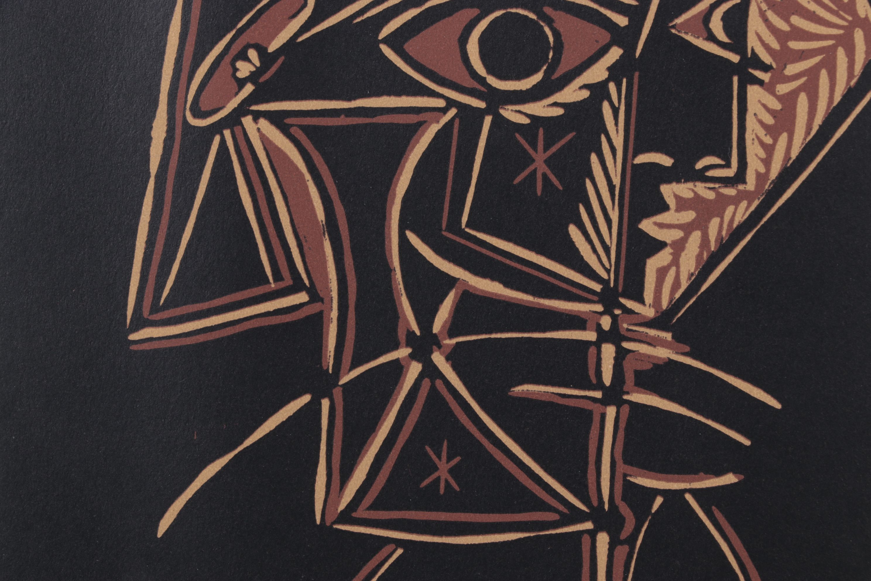 Pablo Picasso Linoleum Cut "Female Bust," 1962