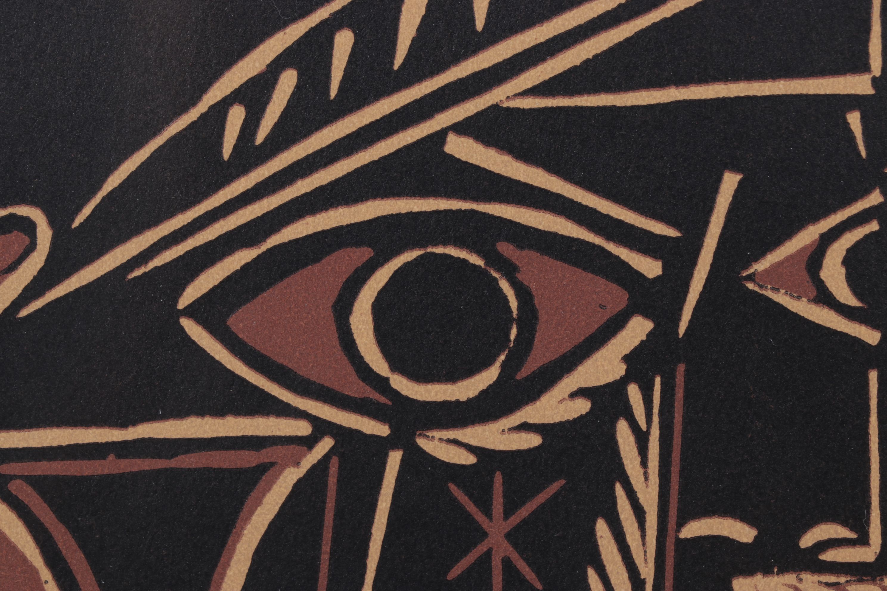 Pablo Picasso Linoleum Cut "Female Bust," 1962