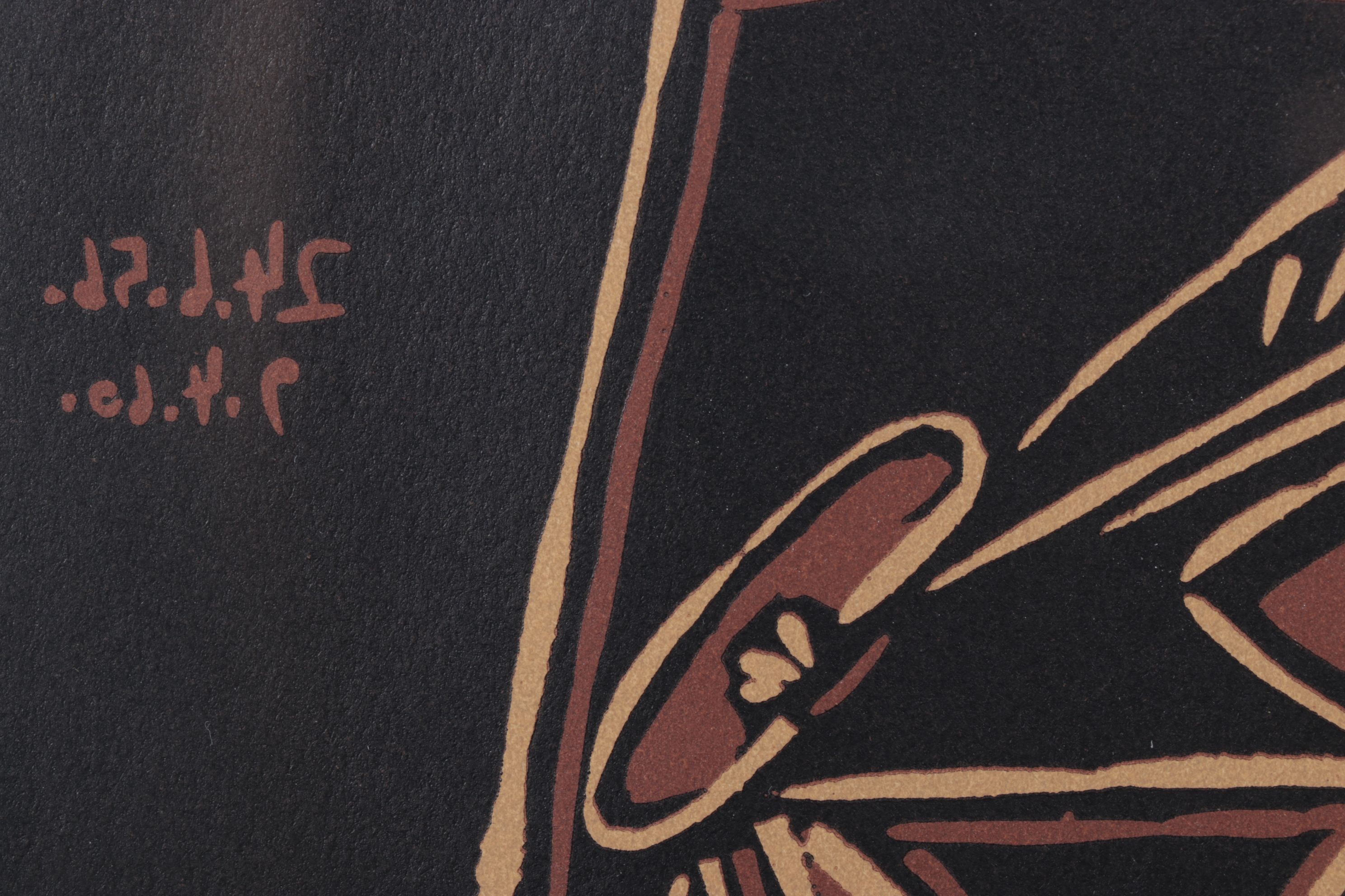 Pablo Picasso Linoleum Cut "Female Bust," 1962