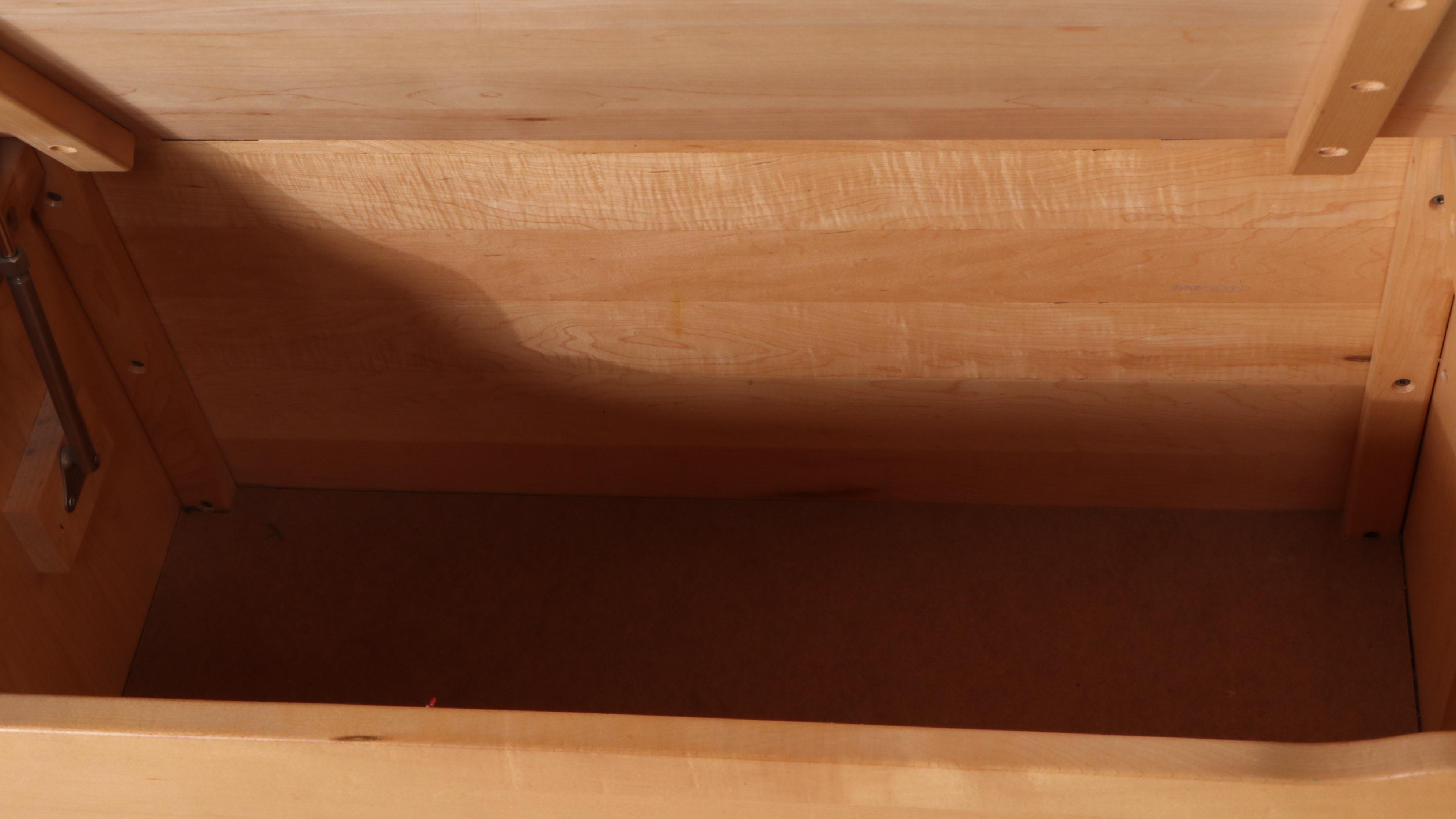 Maple Storage Chest and Bench Seat, Late 20th Century