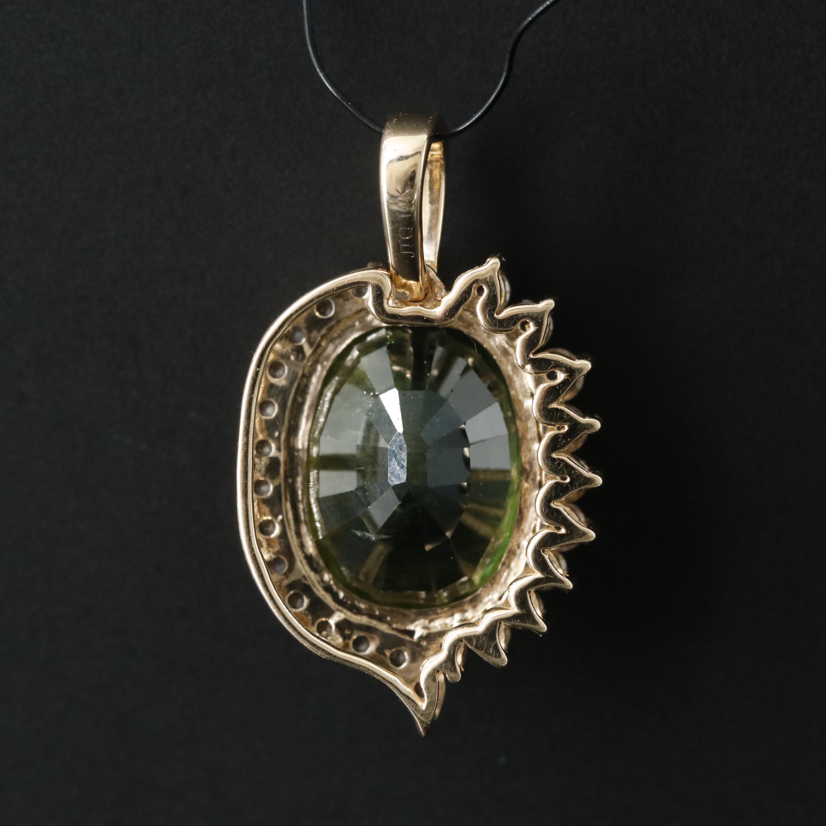 14K Sapphire and White Sapphire Pendant