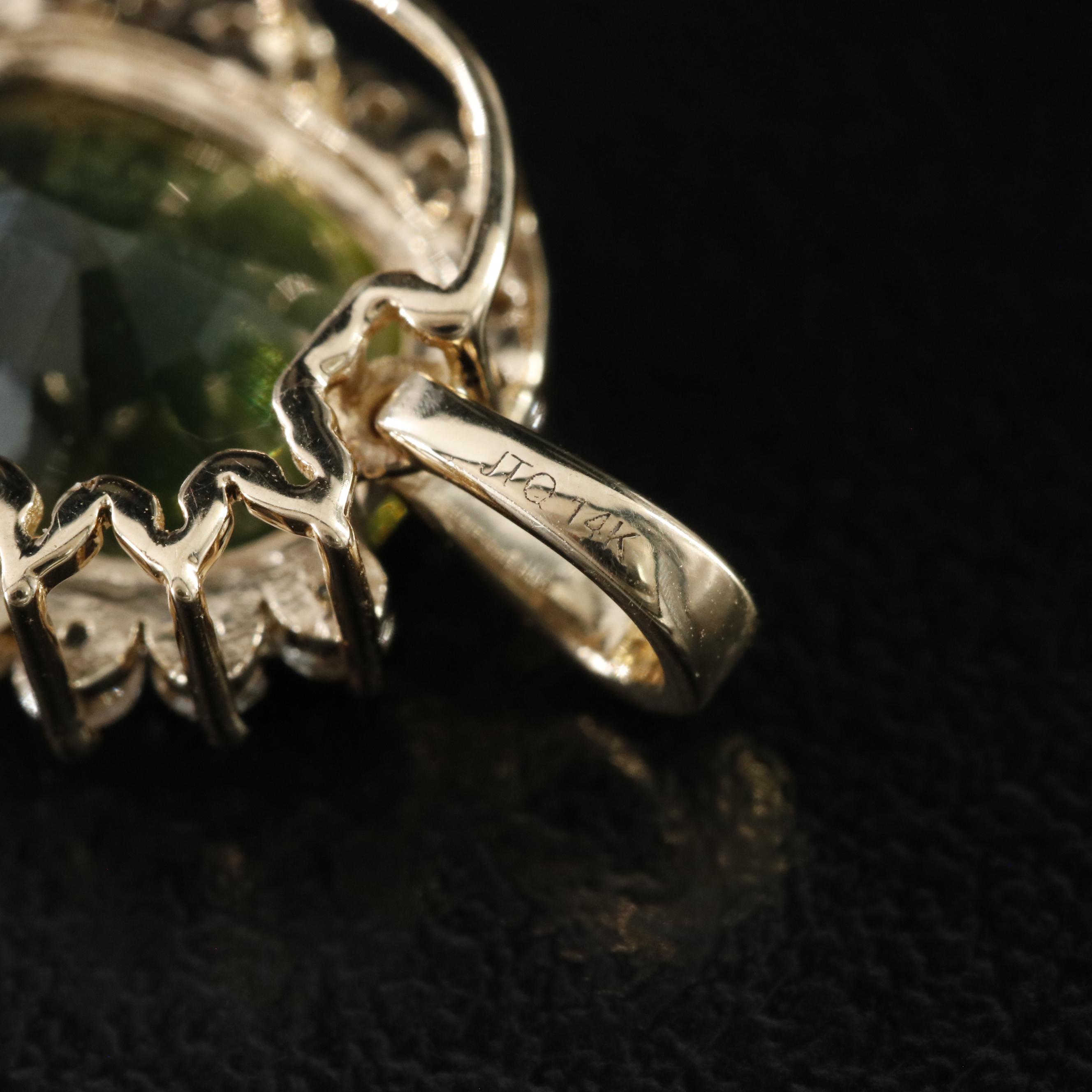 14K Sapphire and White Sapphire Pendant