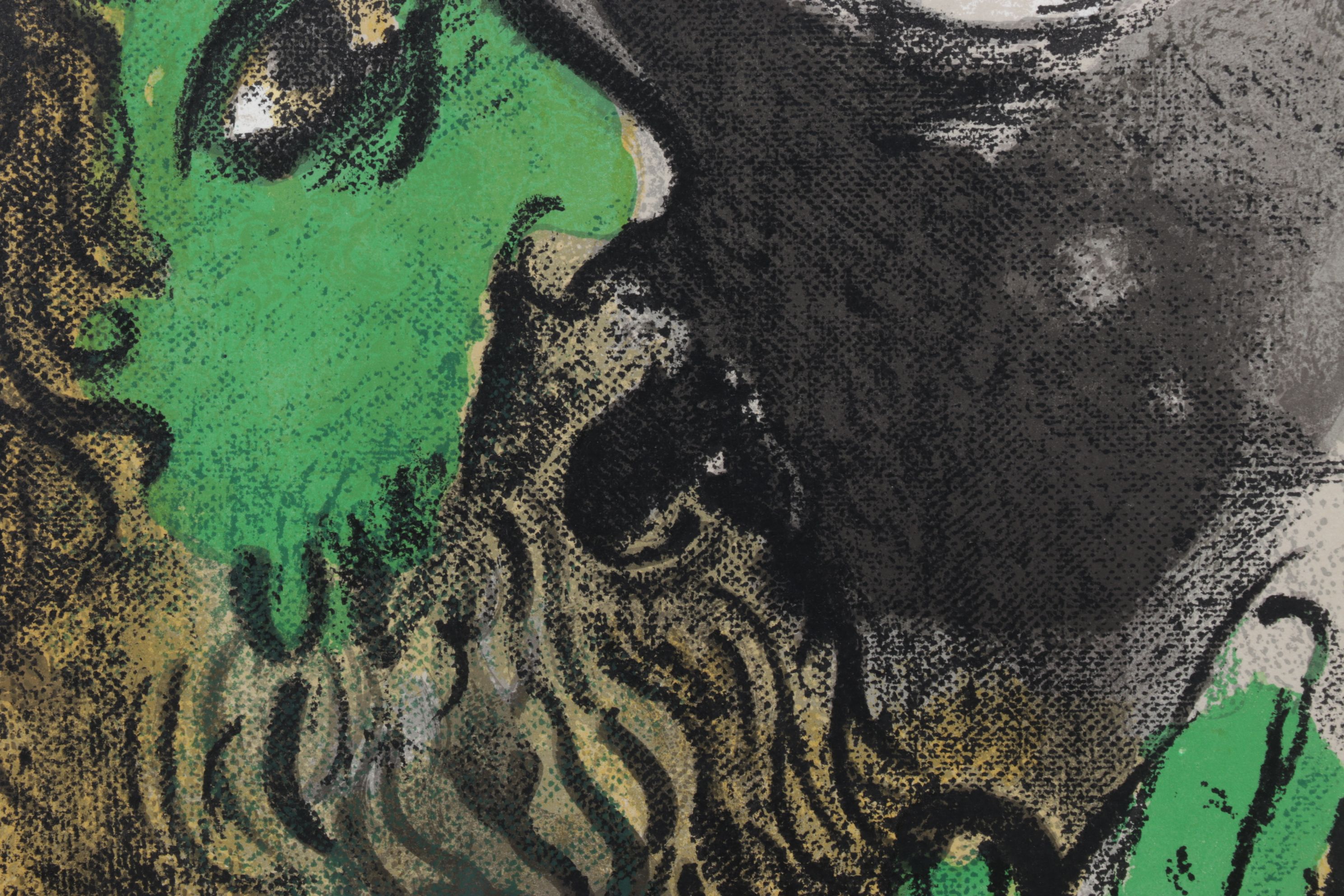 Marc Chagall Color Lithograph "Job en Prière" From "Verve," 1960