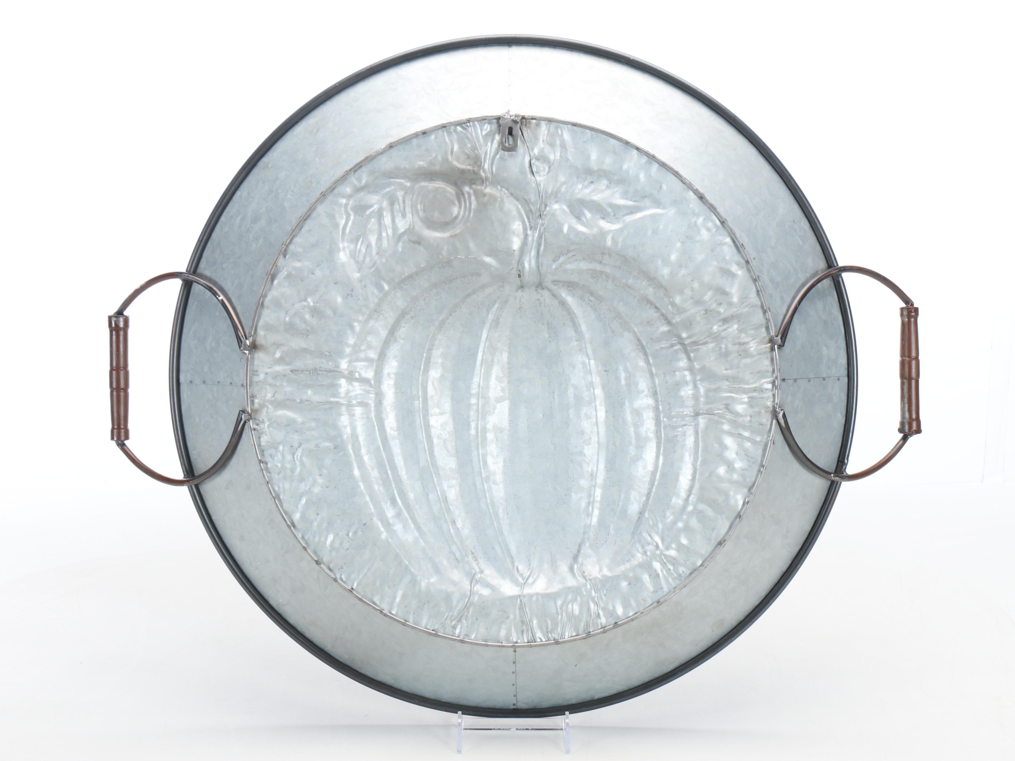 Embossed Metal Pumpkin Wall Plate