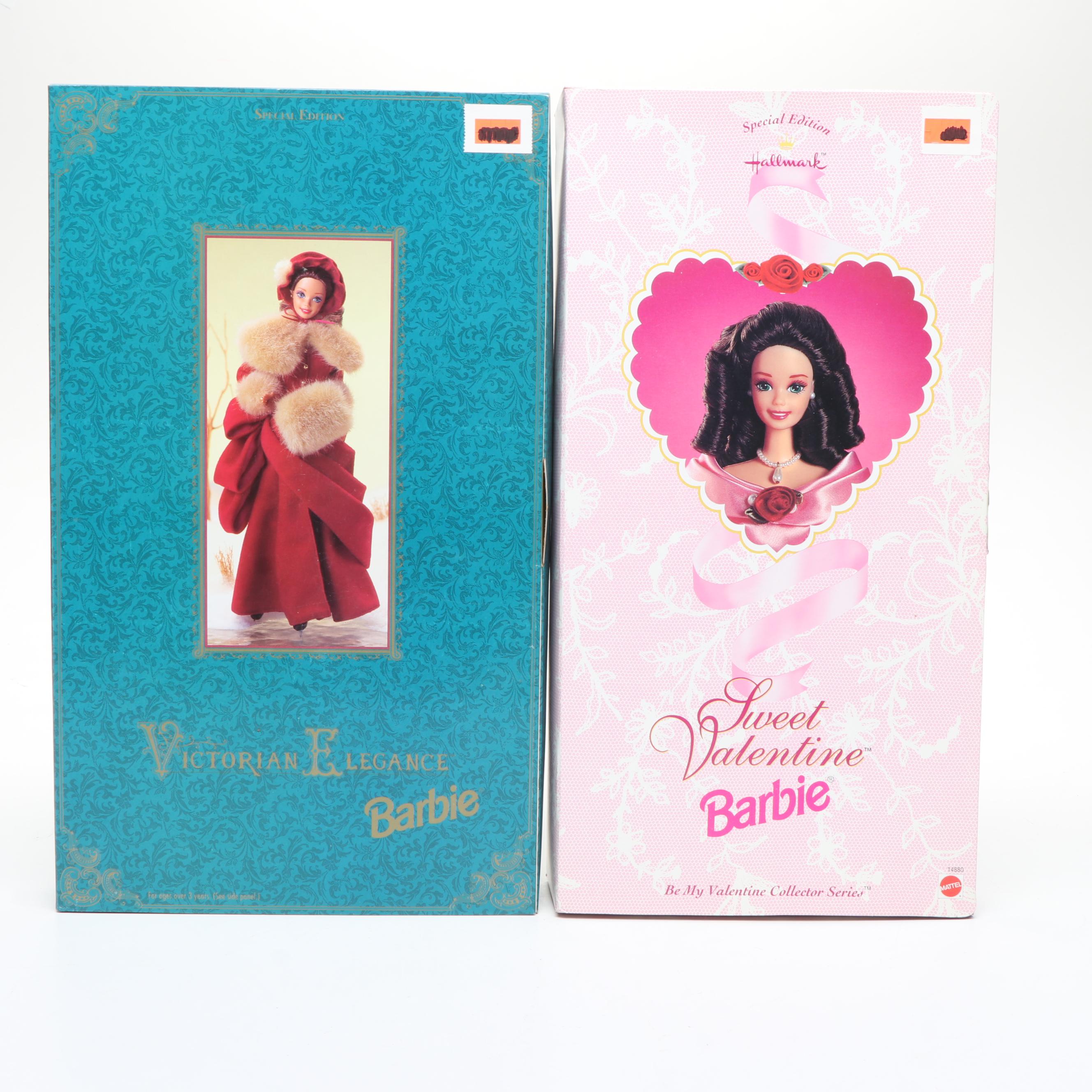 Mattel Barbie Dolls Featuring "Victorian Elegance" and "Sweet Valentine"