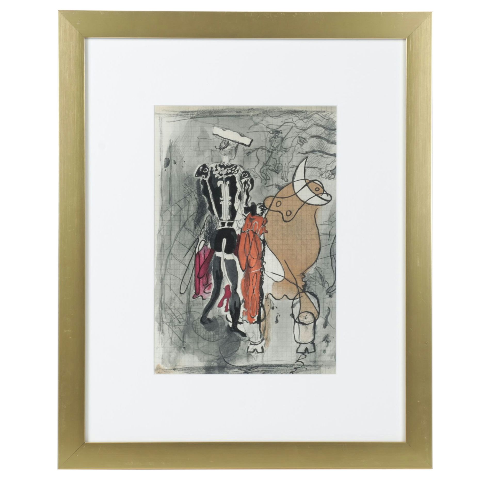 Color Lithograph After Georges Braque "Matador and Bull I", 1955