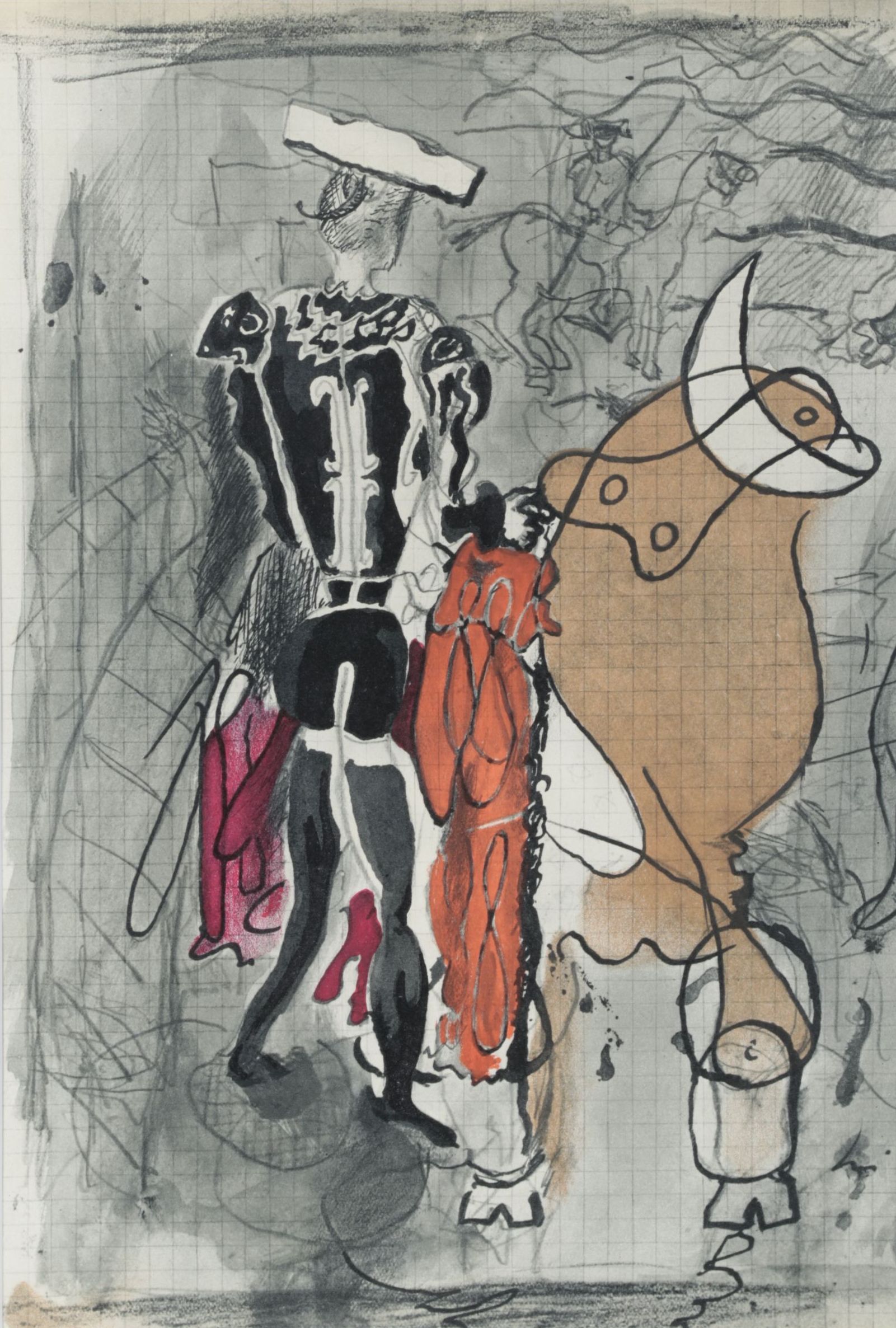 Color Lithograph After Georges Braque "Matador and Bull I", 1955