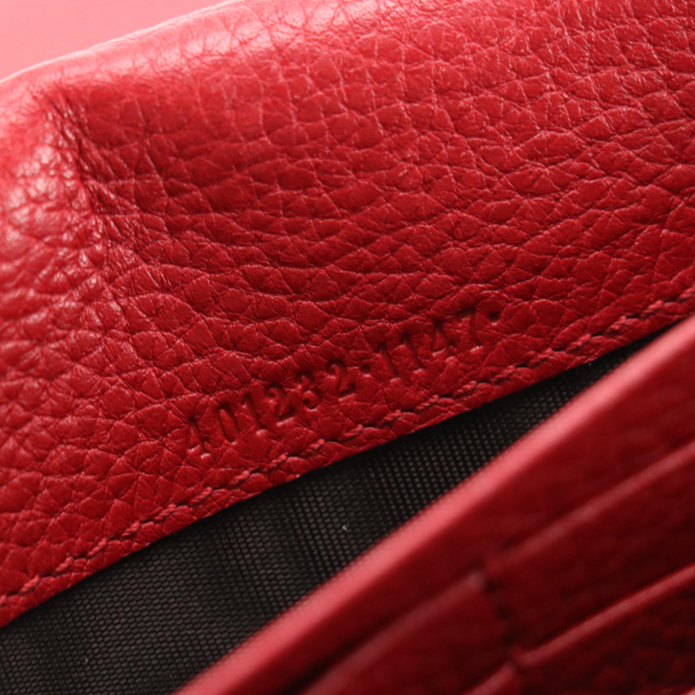 Gucci GG Marmont Wallet on Chain Crossbody Bag in Red Grained Calfskin